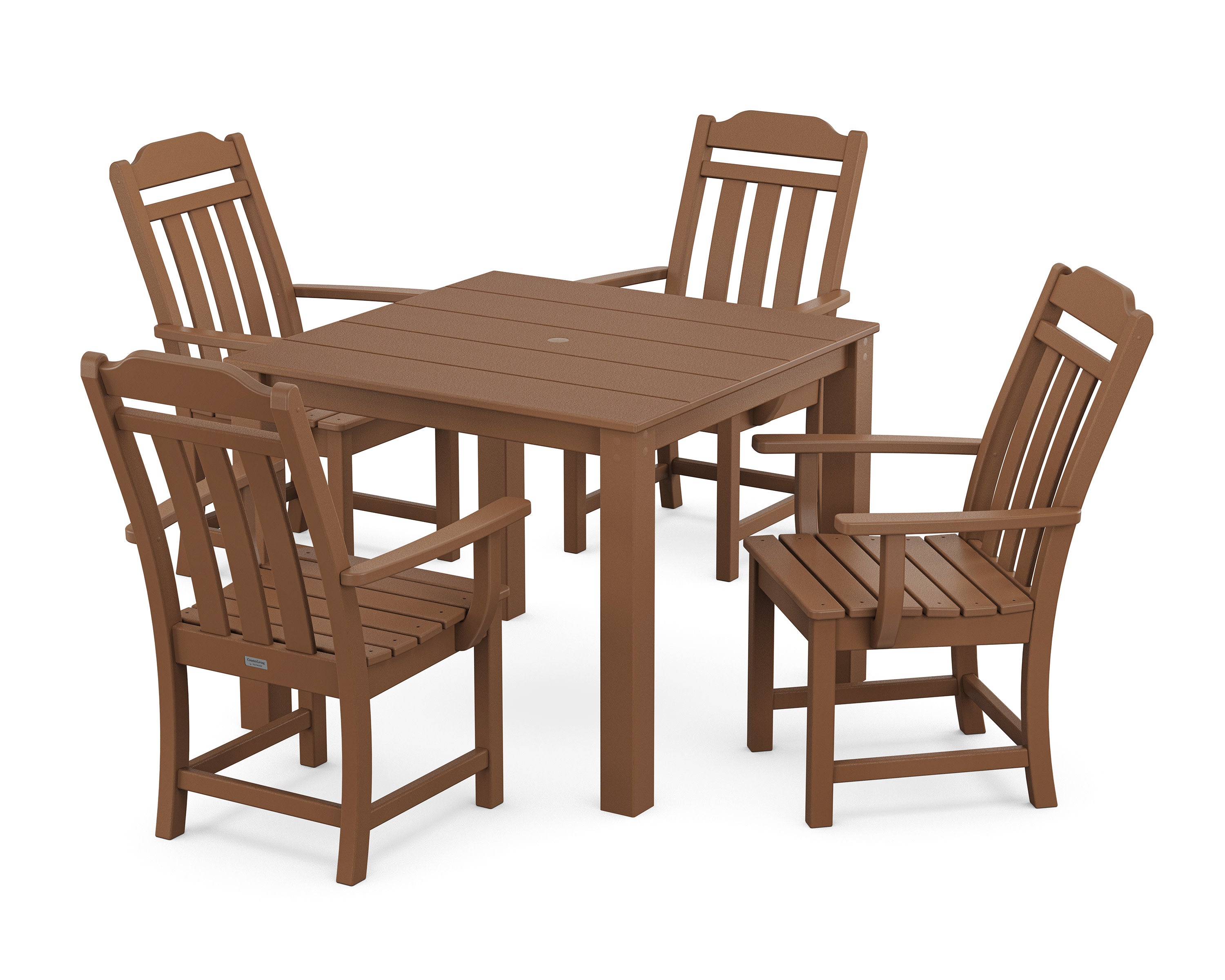 Cottage 5-Piece Parsons Dining Set in Teak