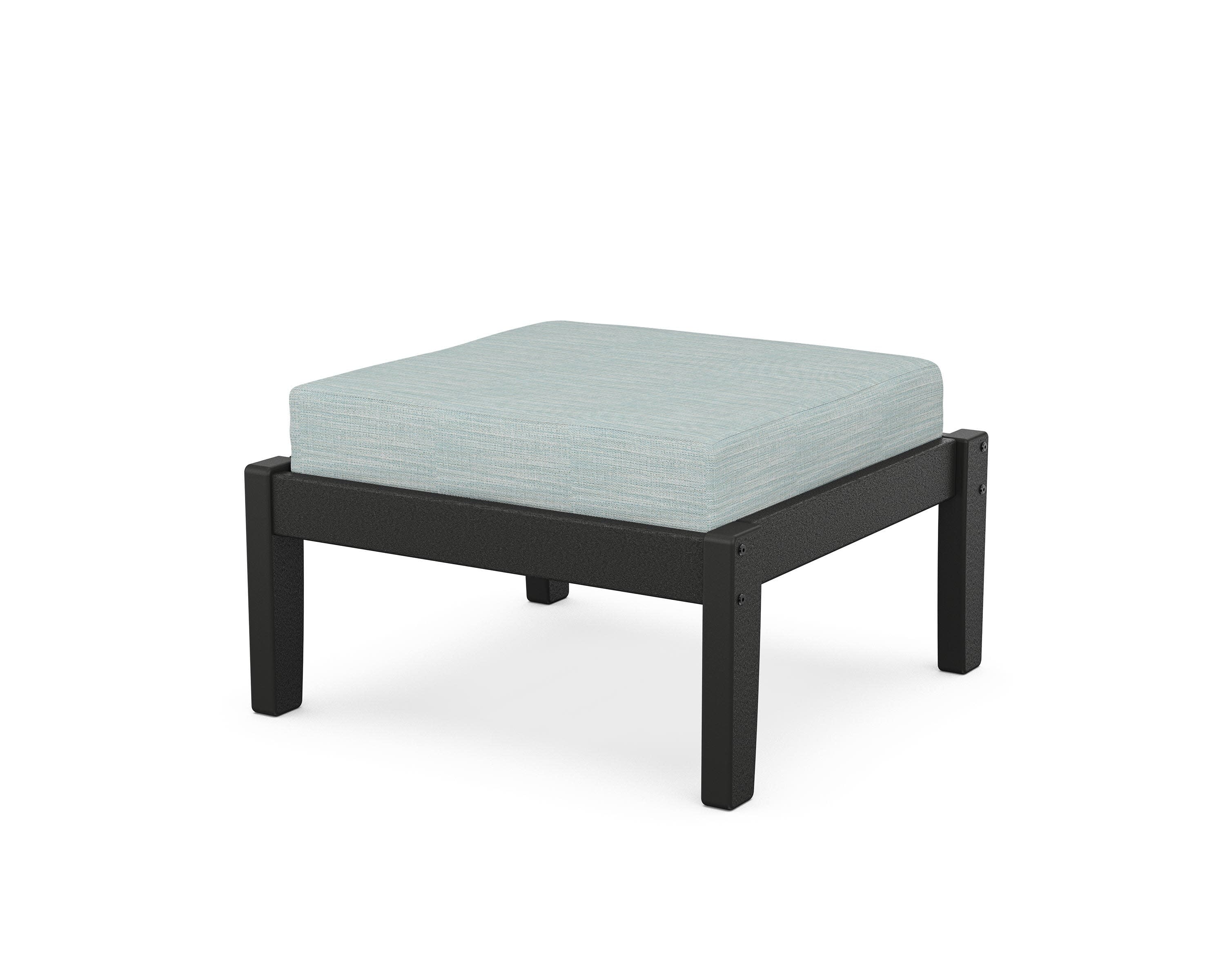 Deep Seating Ottoman in Black / Soothe Mist