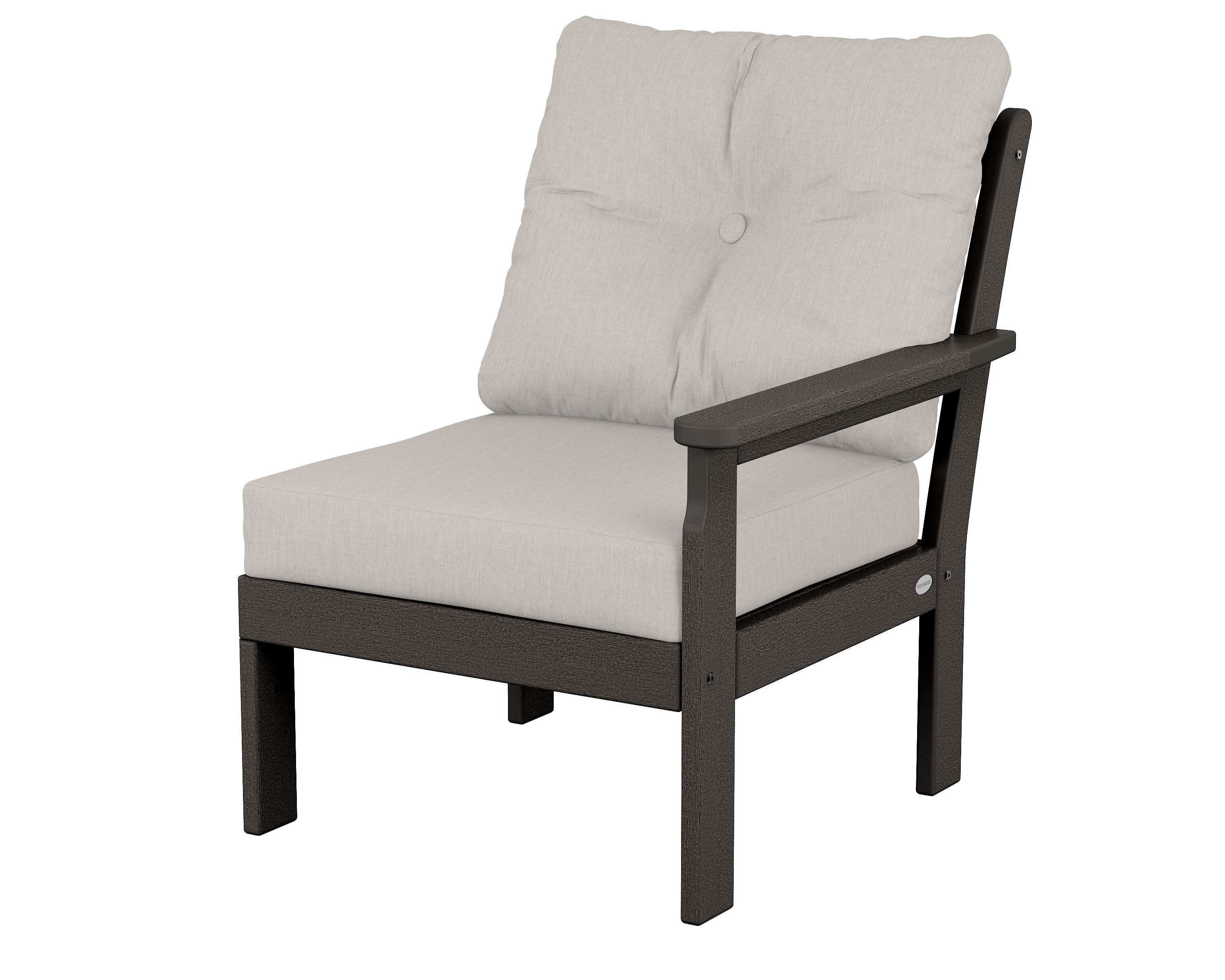 Vineyard Modular Right Arm Chair in Vintage Coffee / Cast Ash