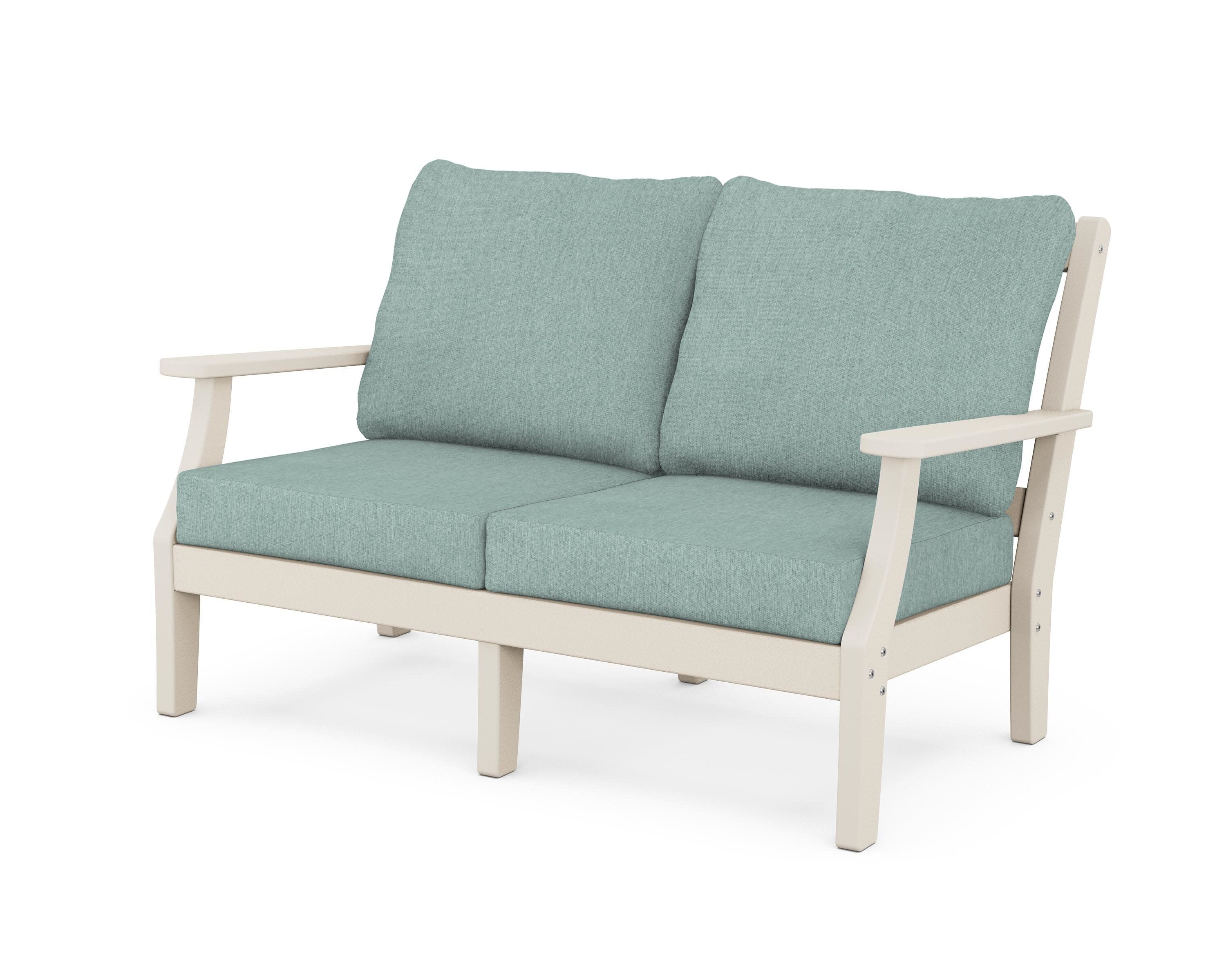 Chinoiserie Deep Seating Loveseat in Sand / Glacier Spa