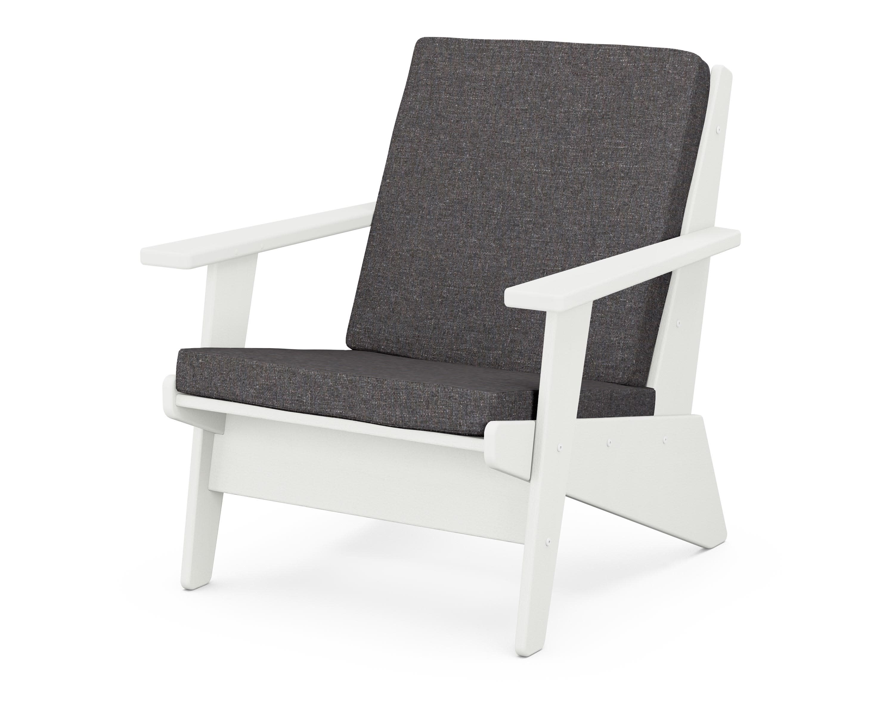 Riviera Modern Lounge Chair in Vintage White / Ash Charcoal