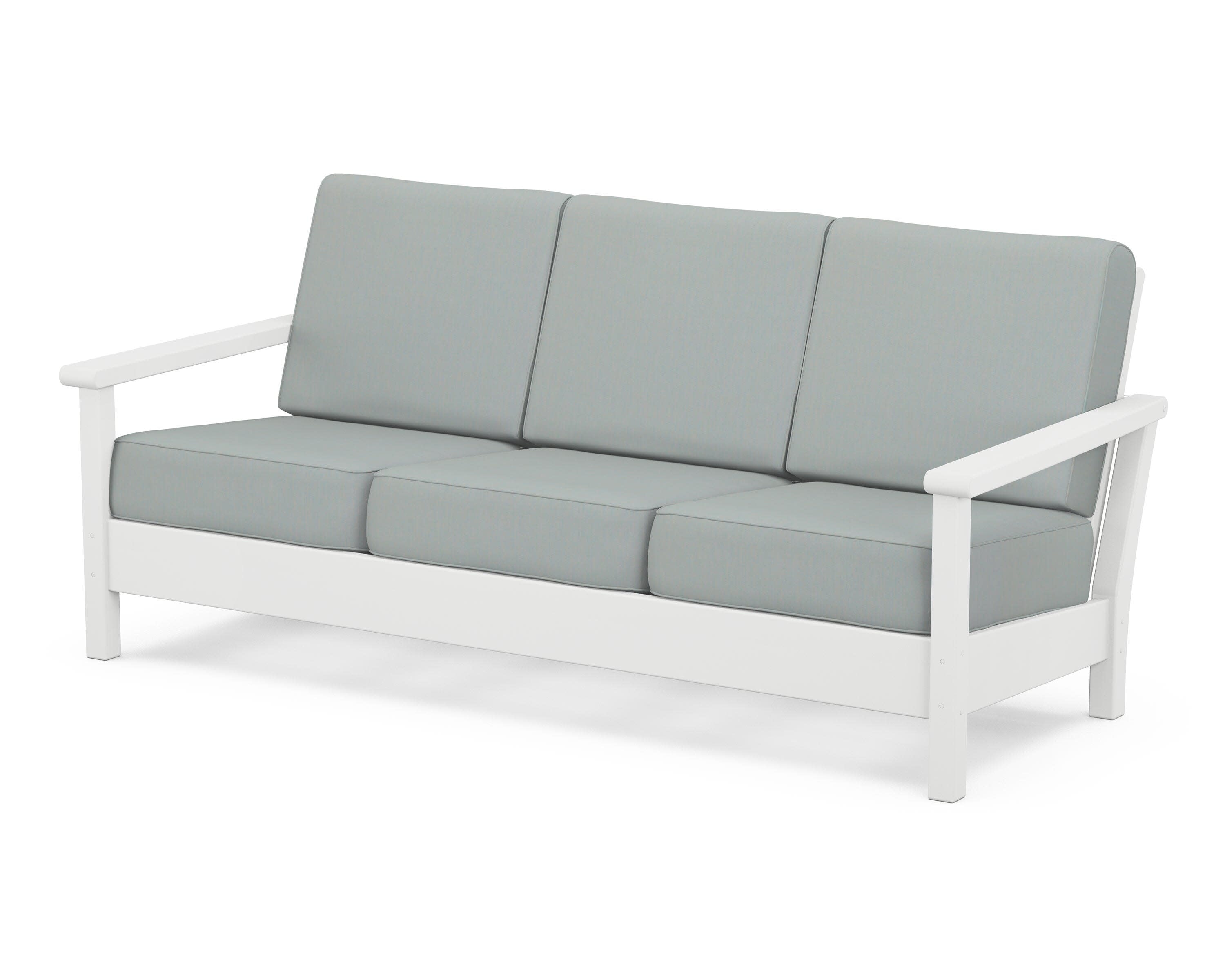 Harbour Deep Seating Sofa in White / Spa