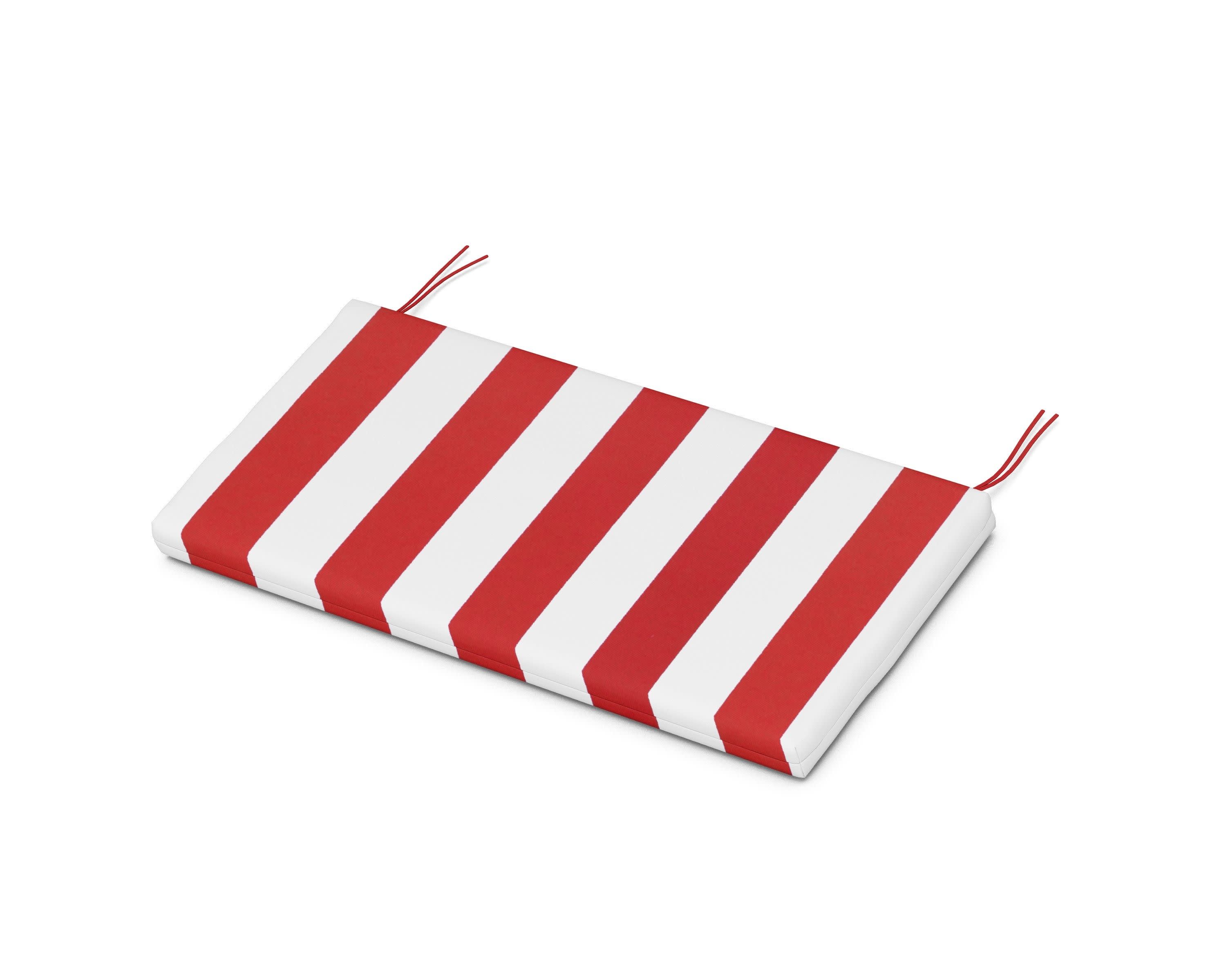 Kids Bench Seat Pad in Cabana Stripe Crimson