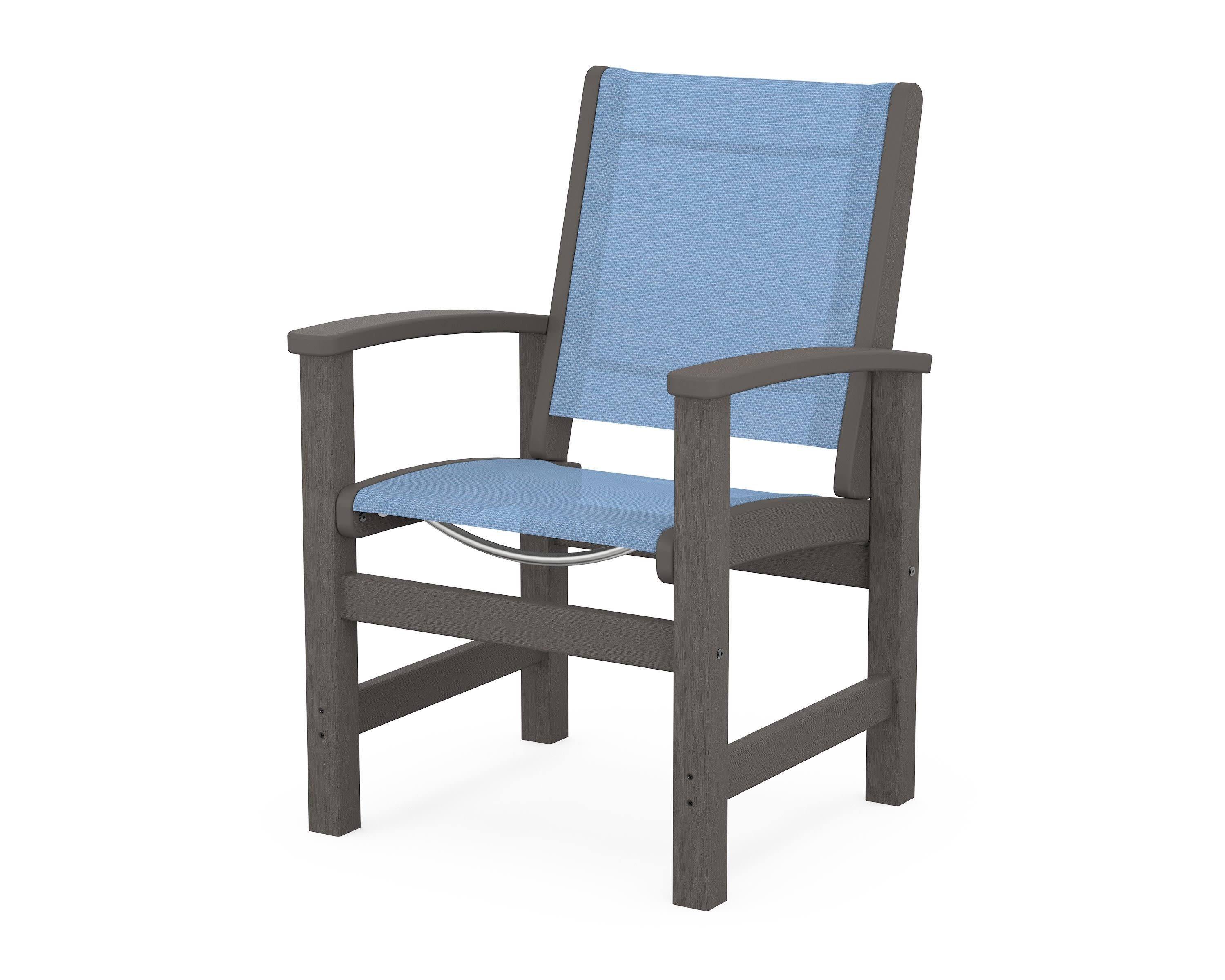Coastal Dining Chair in Vintage Coffee / Poolside Sling