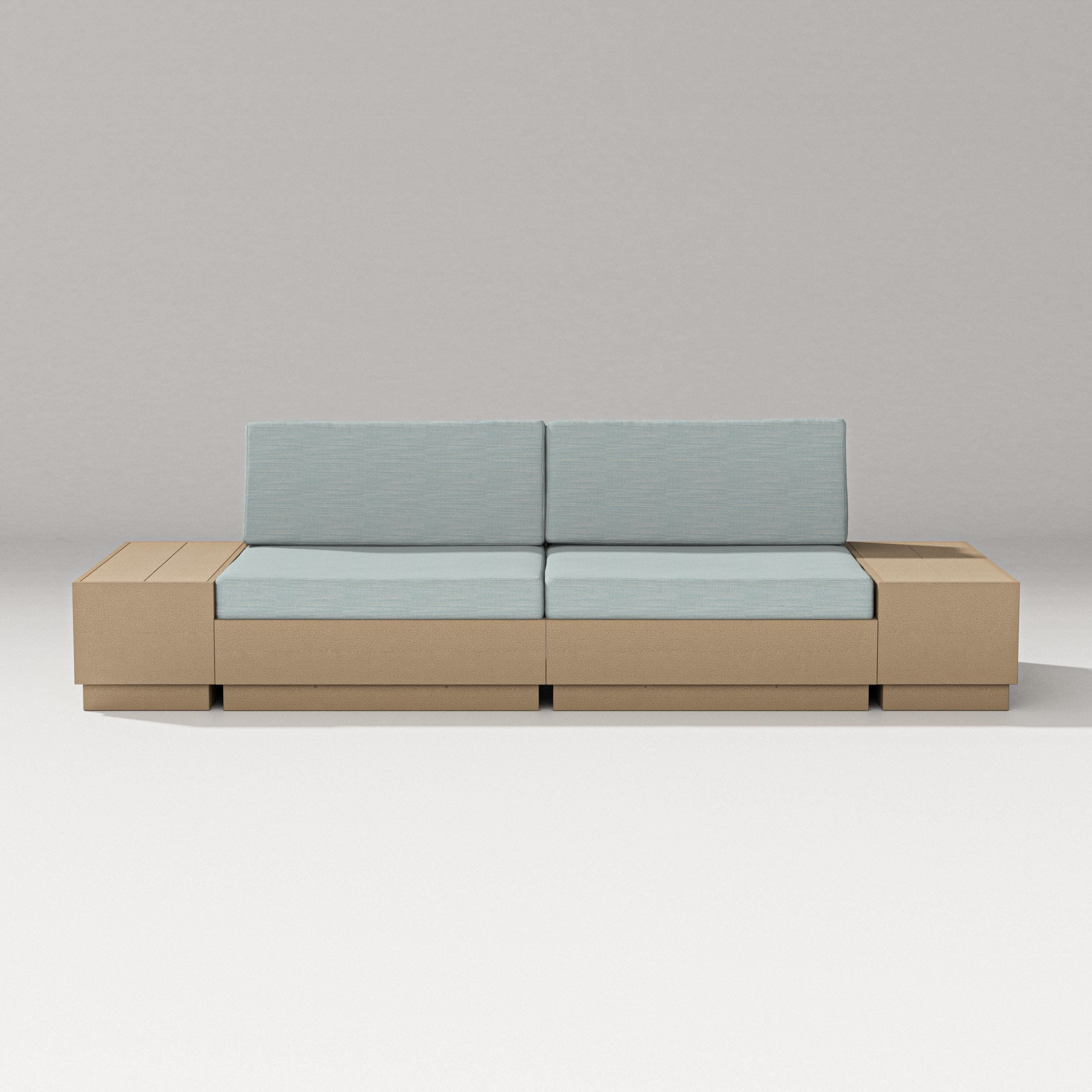 Elevate 4-Piece Loveseat Sectional in Vintage Sahara / Soothe Mist