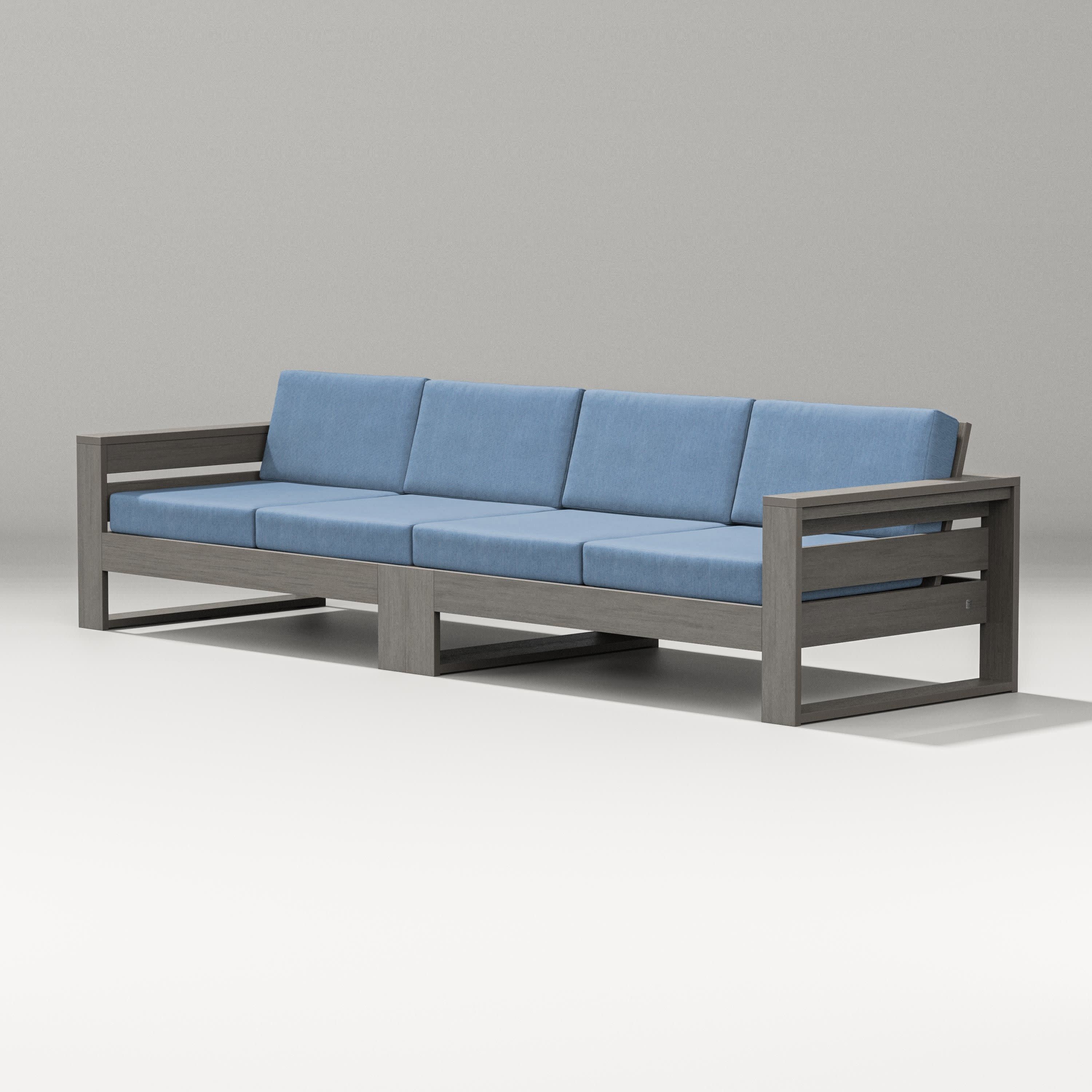 Latitude Straight Sectional in Driftwood / Sky Blue
