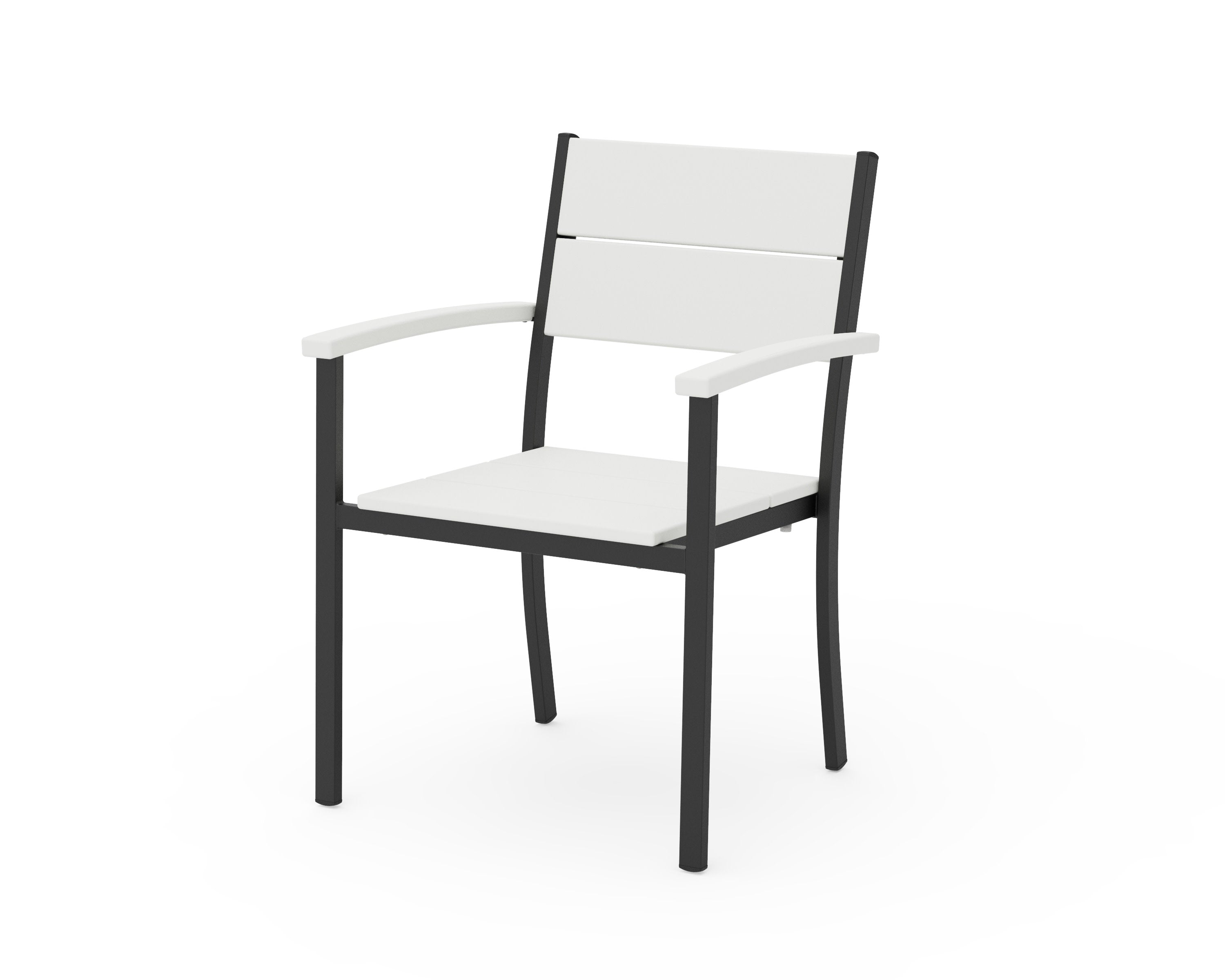 Main Street Stacking Dining Arm Chair in Black / White