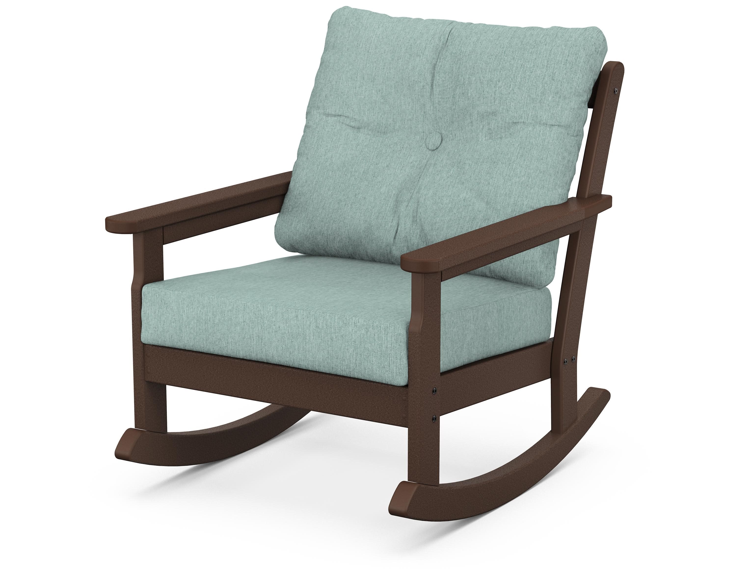 Vineyard Deep Seating Rocking Chair in Mahogany / Glacier Spa