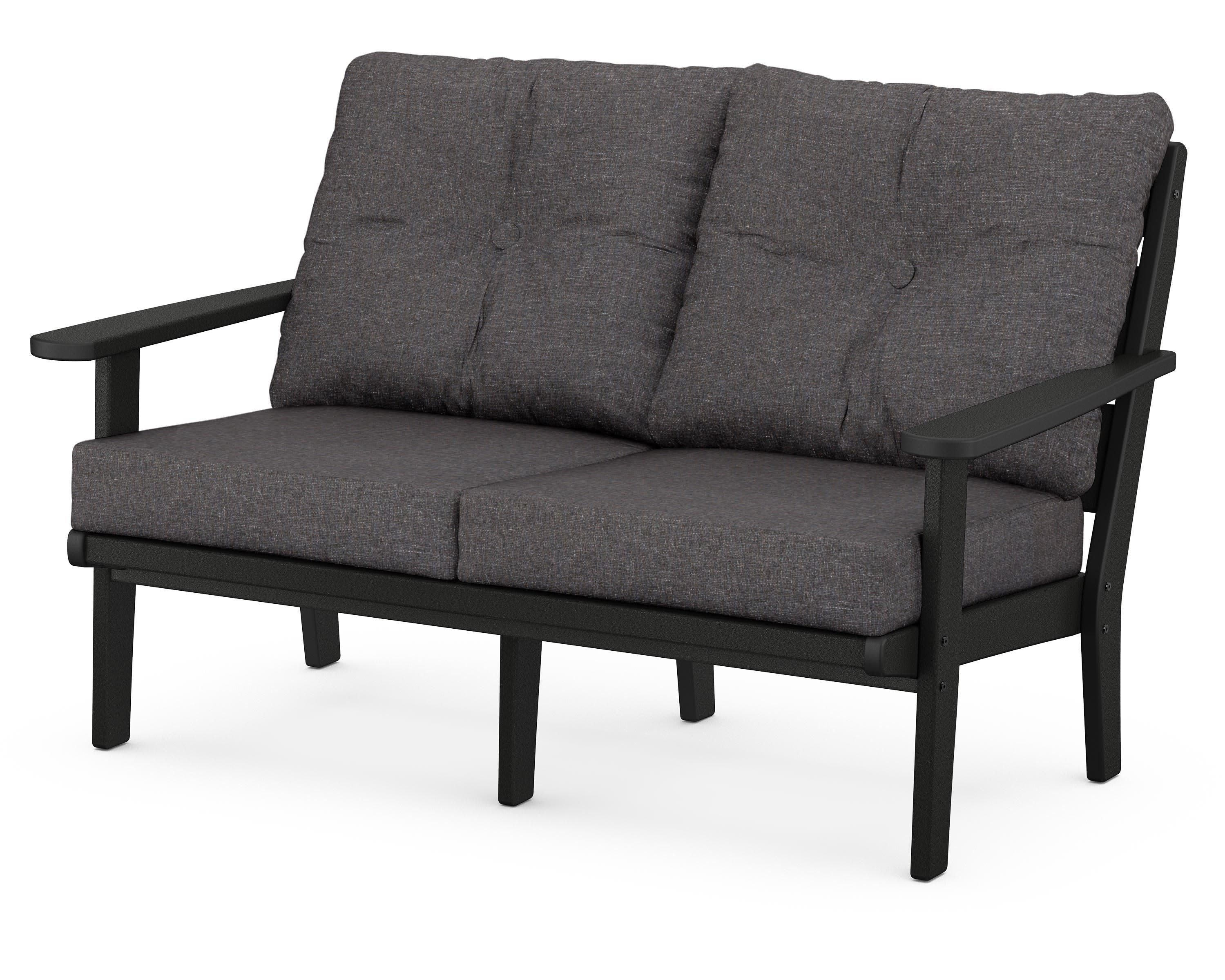Lakeside Deep Seating Loveseat in Black / Ash Charcoal