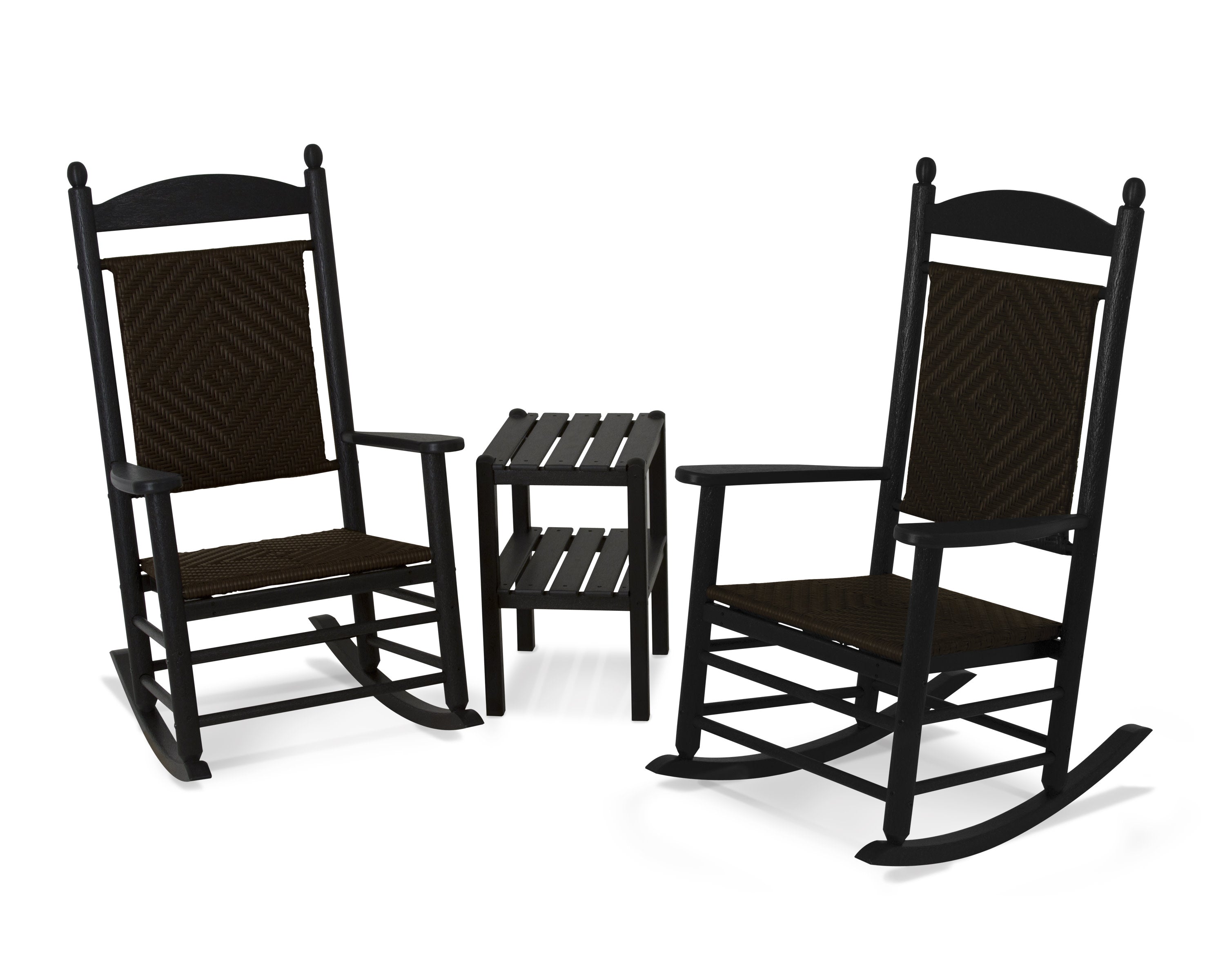 Jefferson 3-Piece Woven Rocker Set in Black / Cahaba
