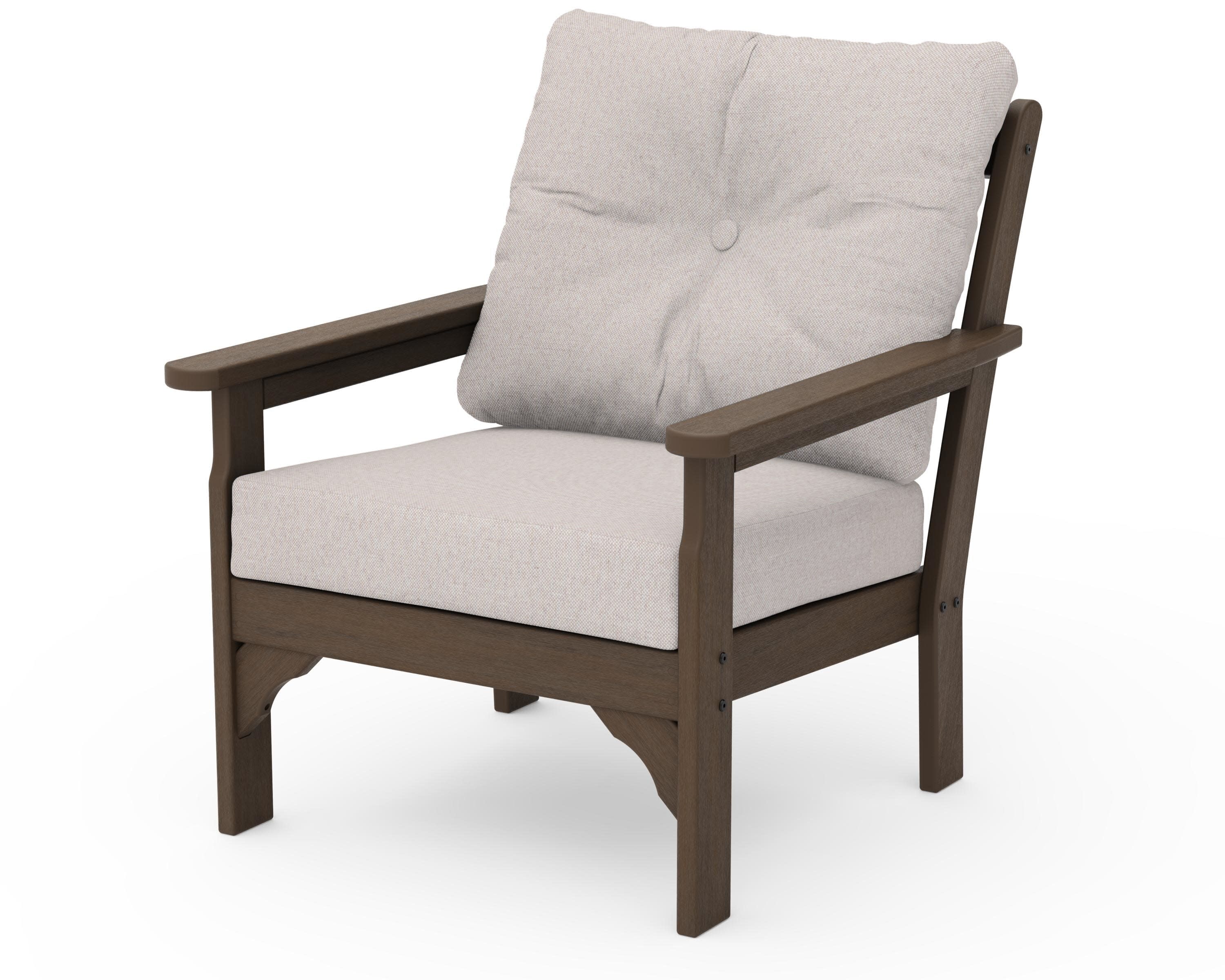 Vineyard Deep Seating Chair in Kona / Dune Burlap