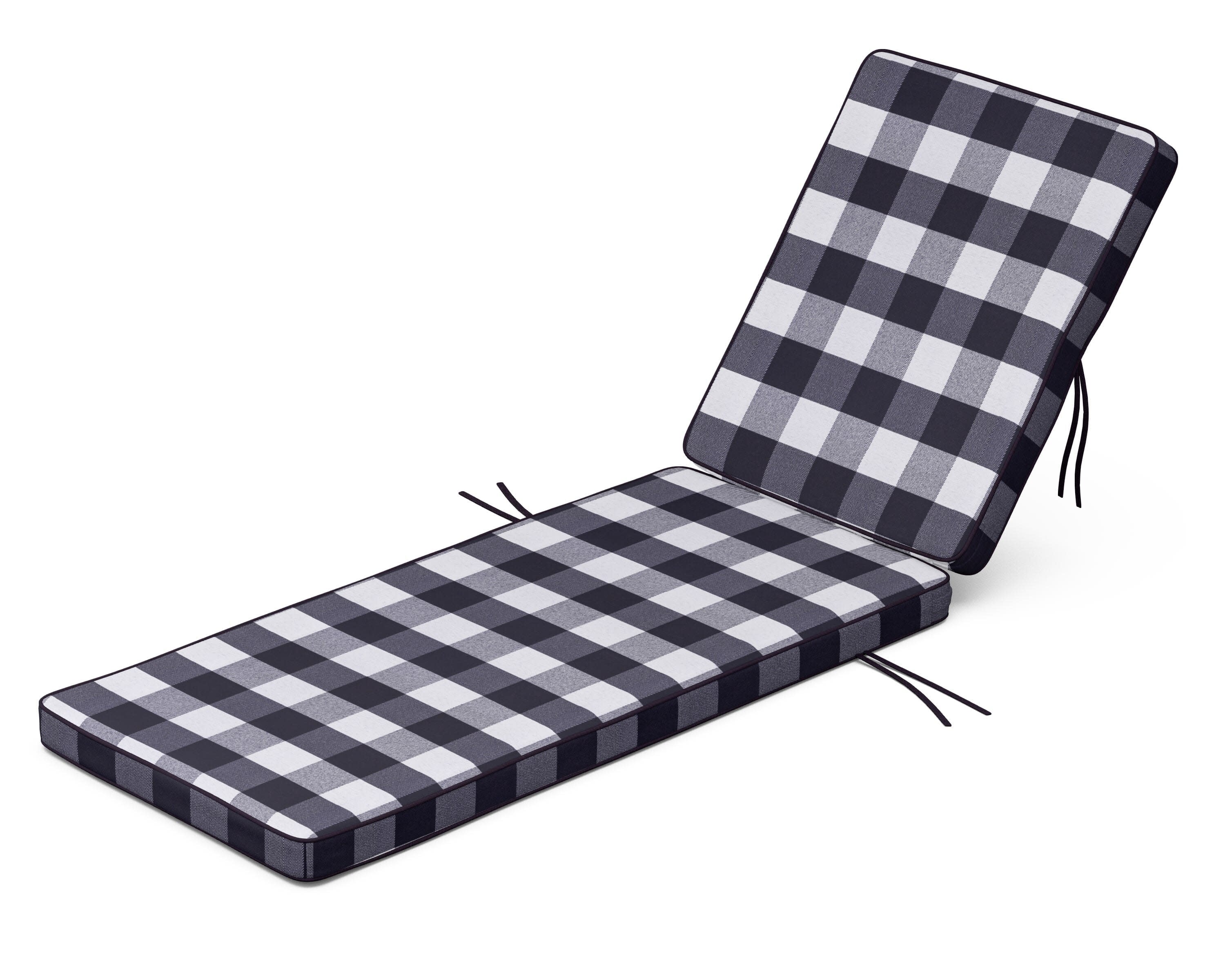 Acadia Chaise Cushion in Buffalo Plaid Navy