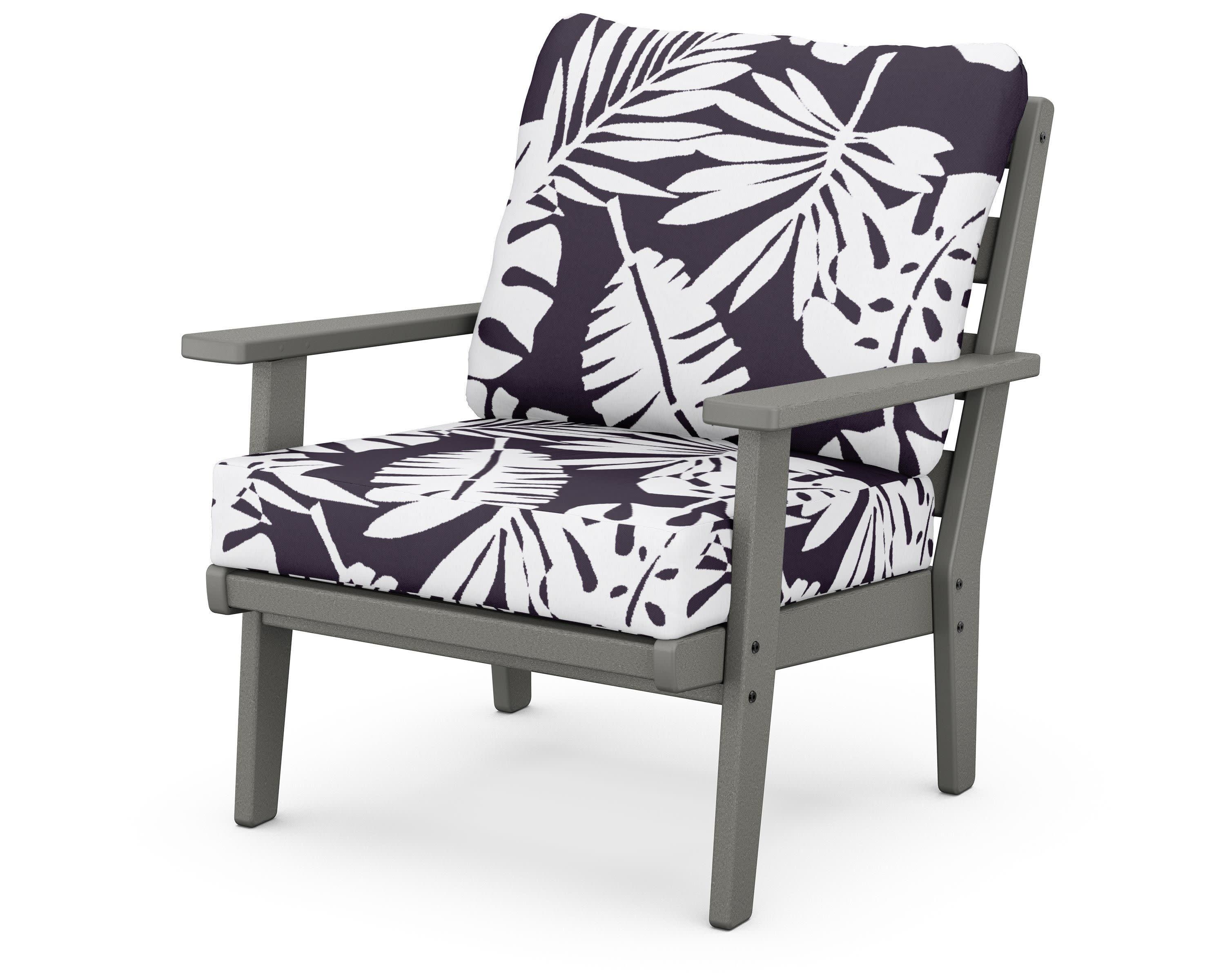 Grant Park Deep Seating Chair in Slate Grey / Leaf Navy