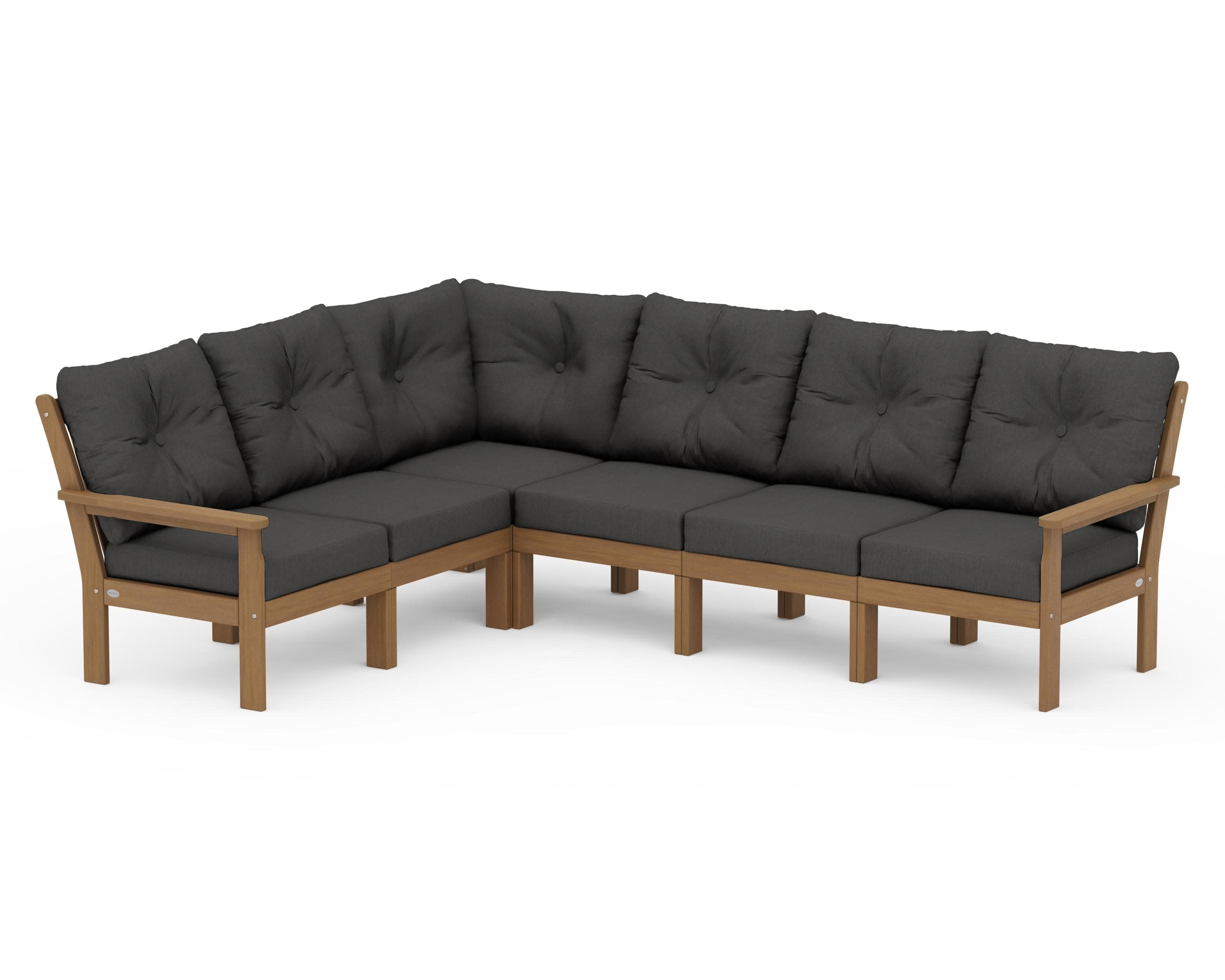 Vineyard 6-Piece Sectional in Natural / Spectrum Carbon