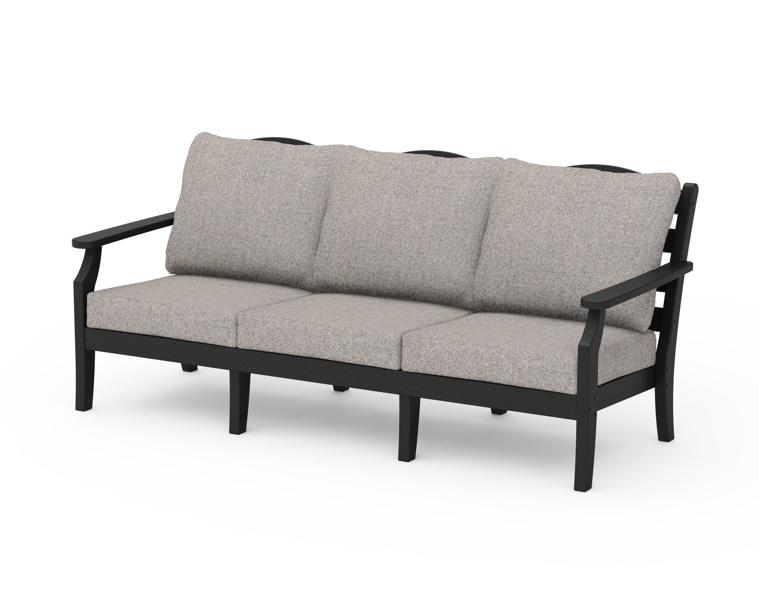 Savannah Deep Seating Sofa in Black / Weathered Tweed