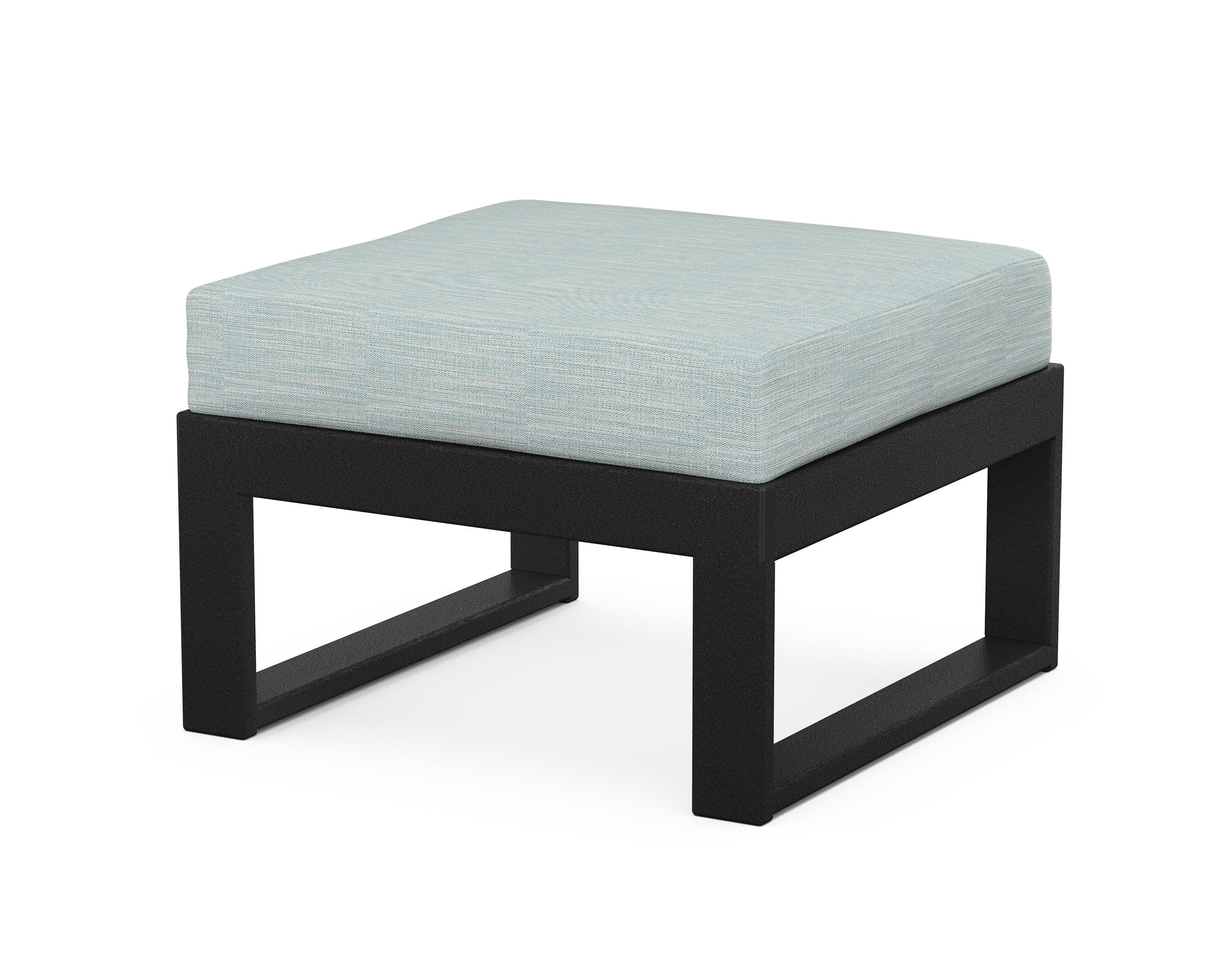 Modular Ottoman - Modern in Black / Soothe Mist