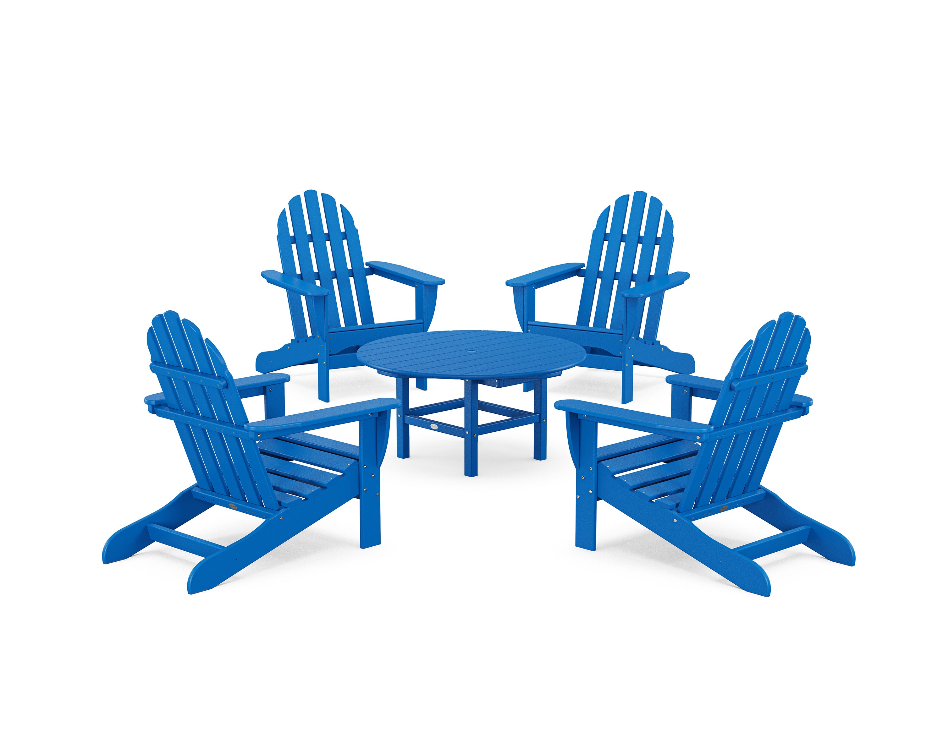 Classic Adirondack 5-Piece Conversation Set in Pacific Blue