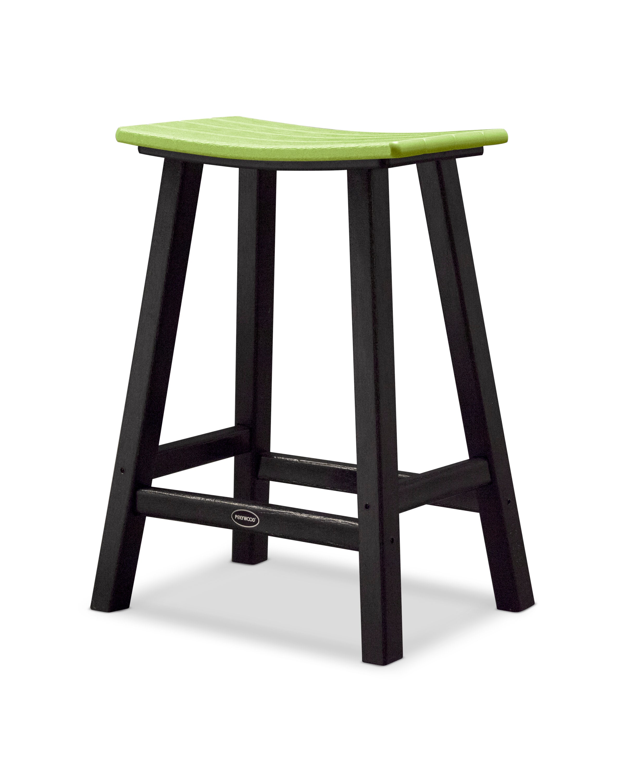 Contempo 24" Saddle Counter Stool in Black / Lime