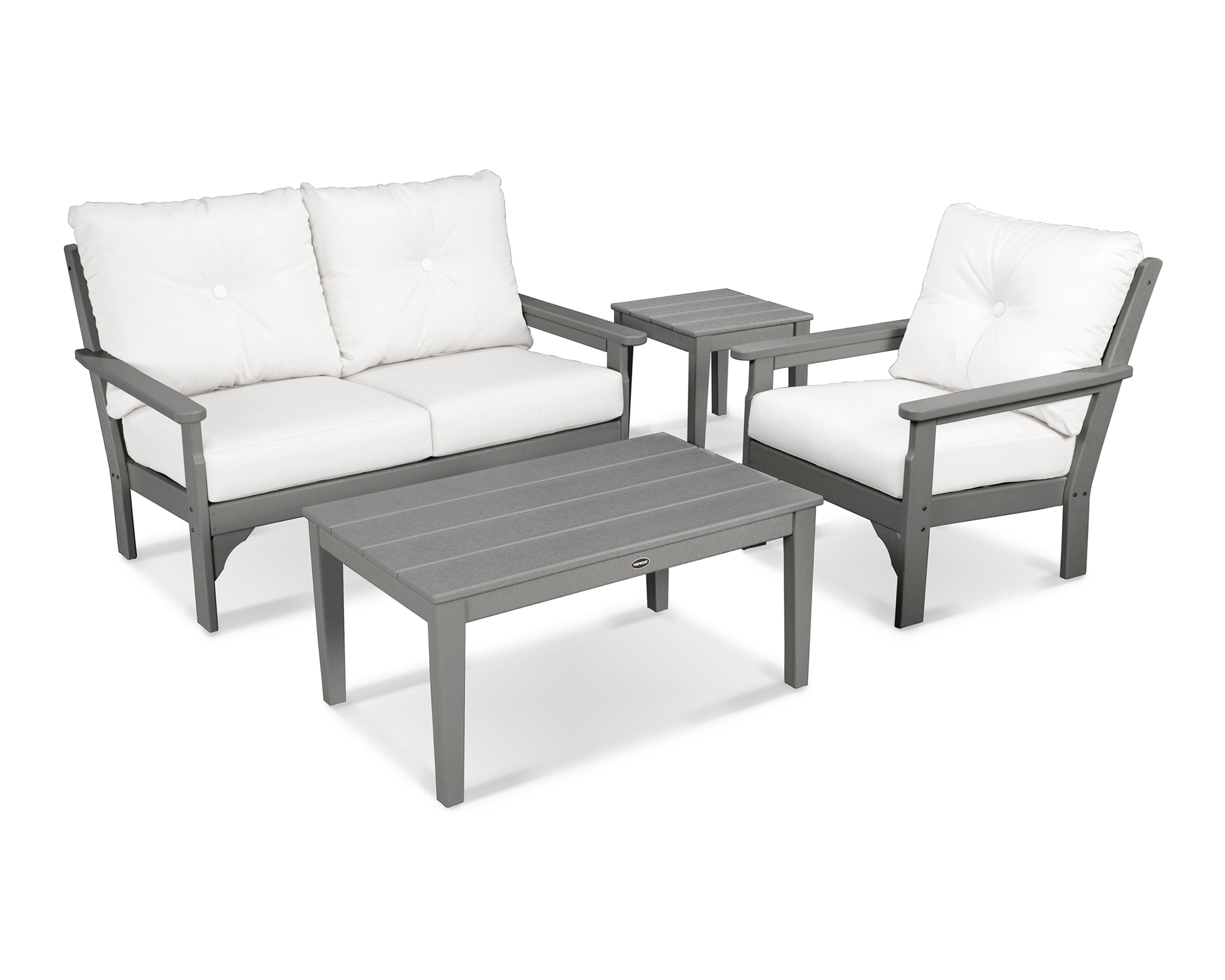 Vineyard 4-Piece Deep Seating Set in Slate Grey / Natural