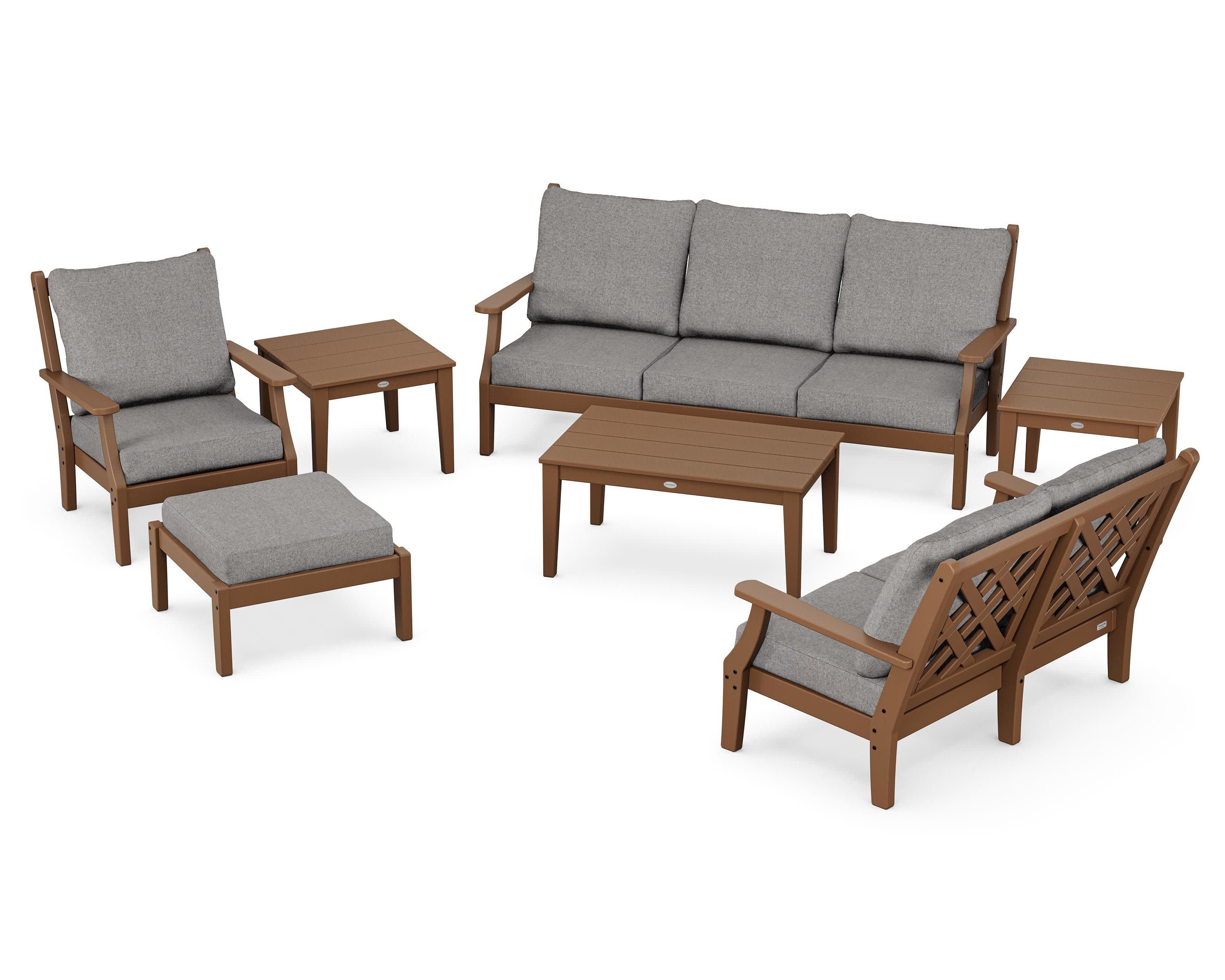 Wovendale 7-Piece Deep Seating Set in Teak / Grey Mist