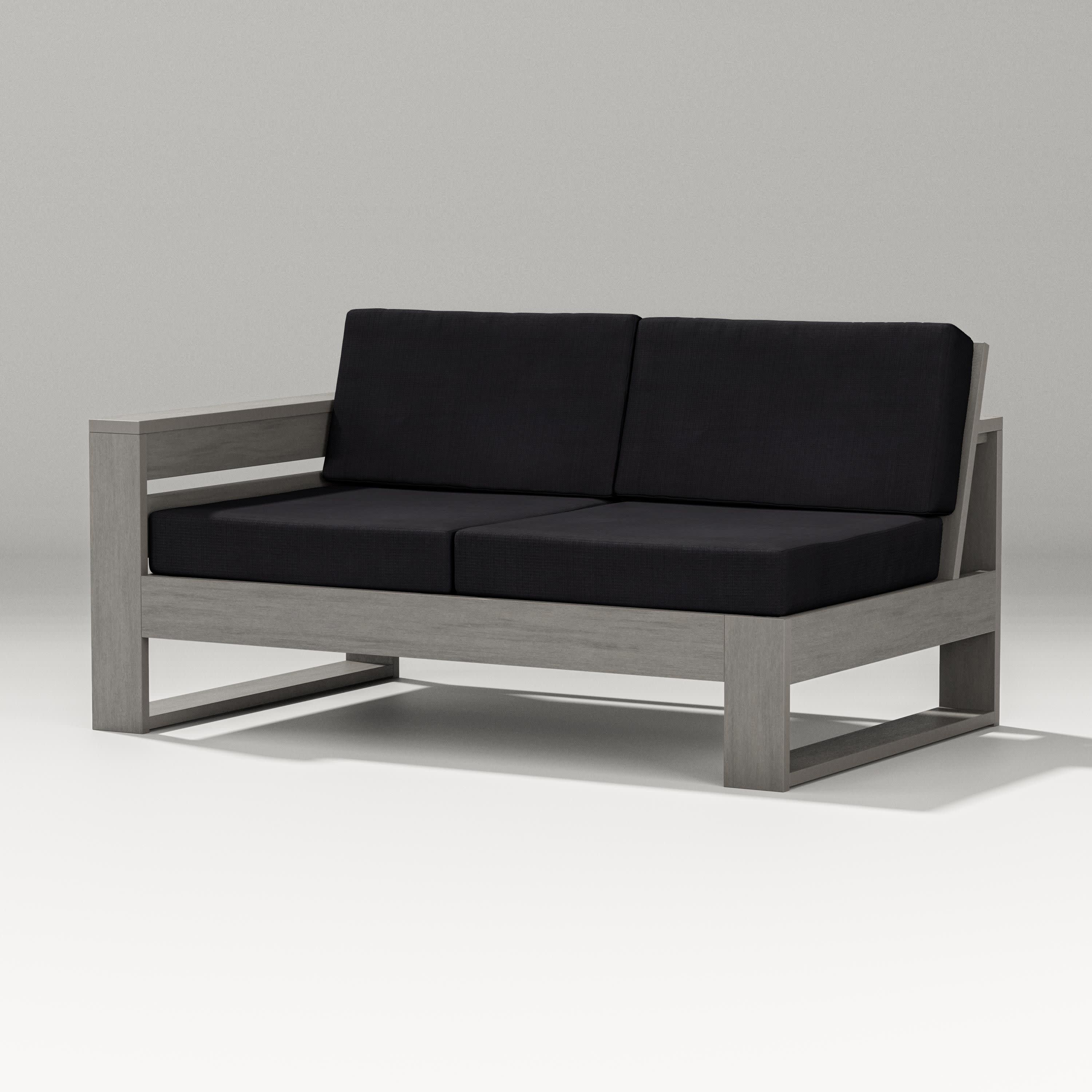 Latitude Modular Left Arm Loveseat in Driftwood / Midnight Linen