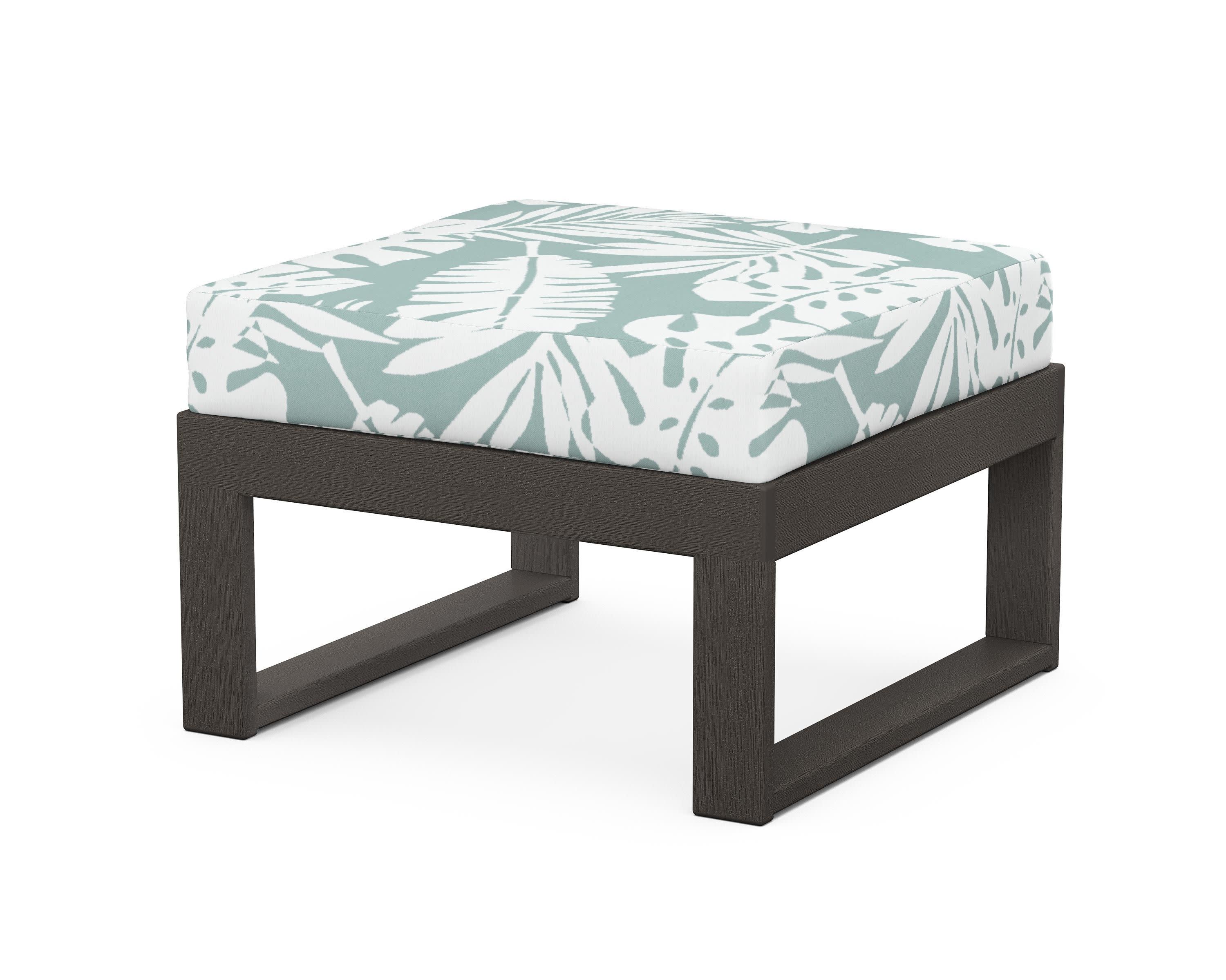 Modular Ottoman - Modern in Vintage Coffee / Leaf Glacier Spa