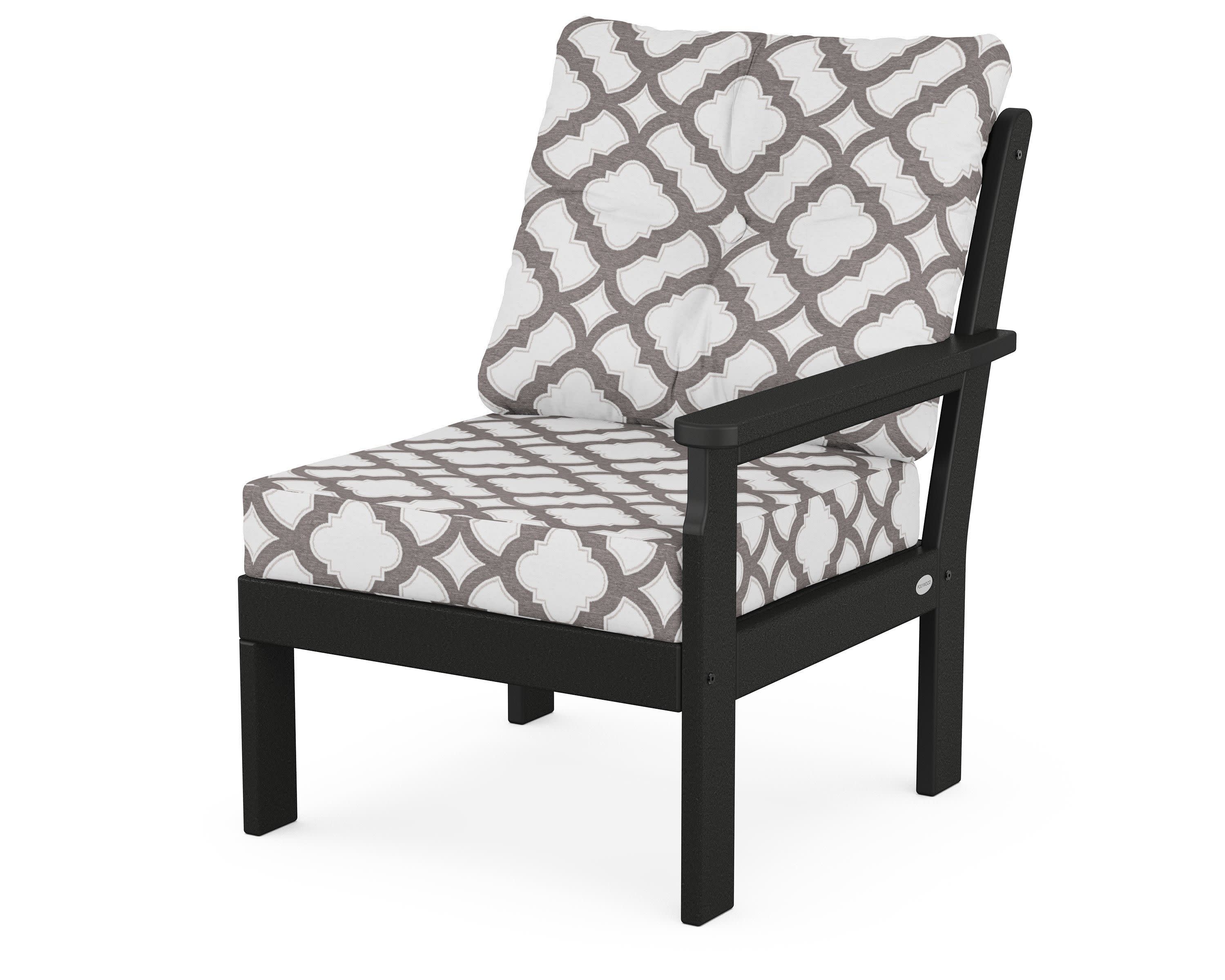 Vineyard Modular Right Arm Chair in Black / Trellis Grey Mist