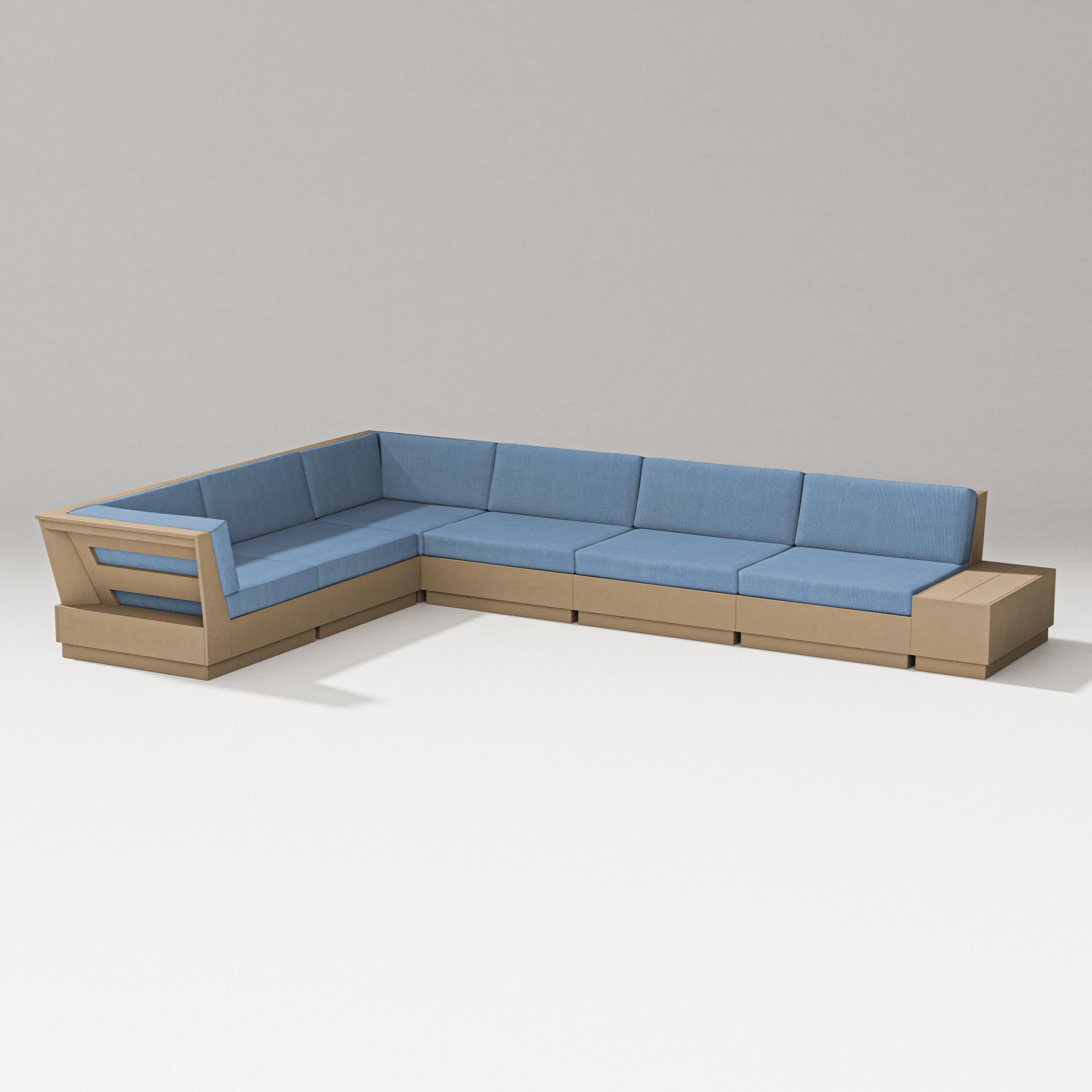 Elevate 7-Piece Corner Sectional in Vintage Sahara / Sky Blue