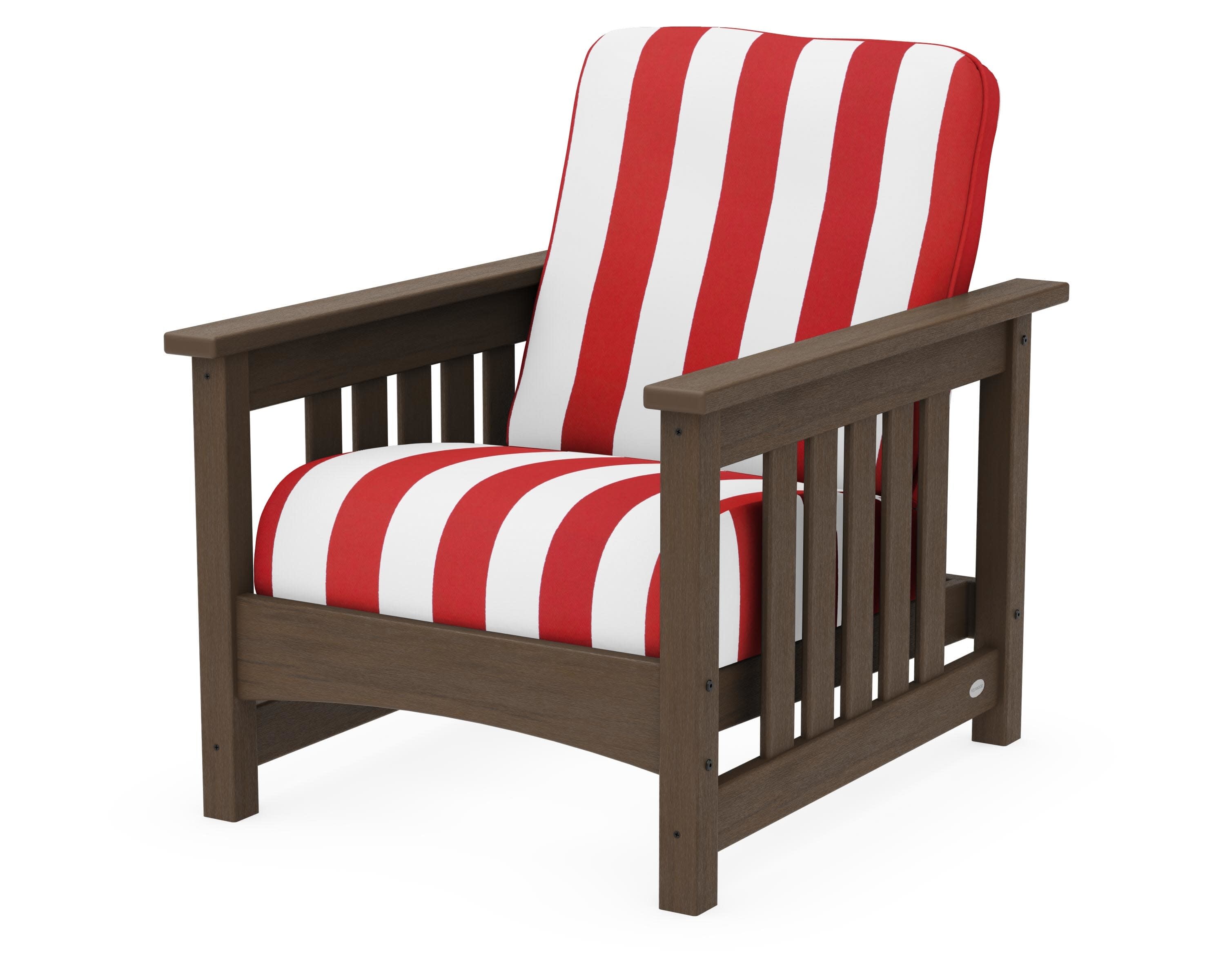 Club Mission Chair in Kona / Cabana Stripe Crimson