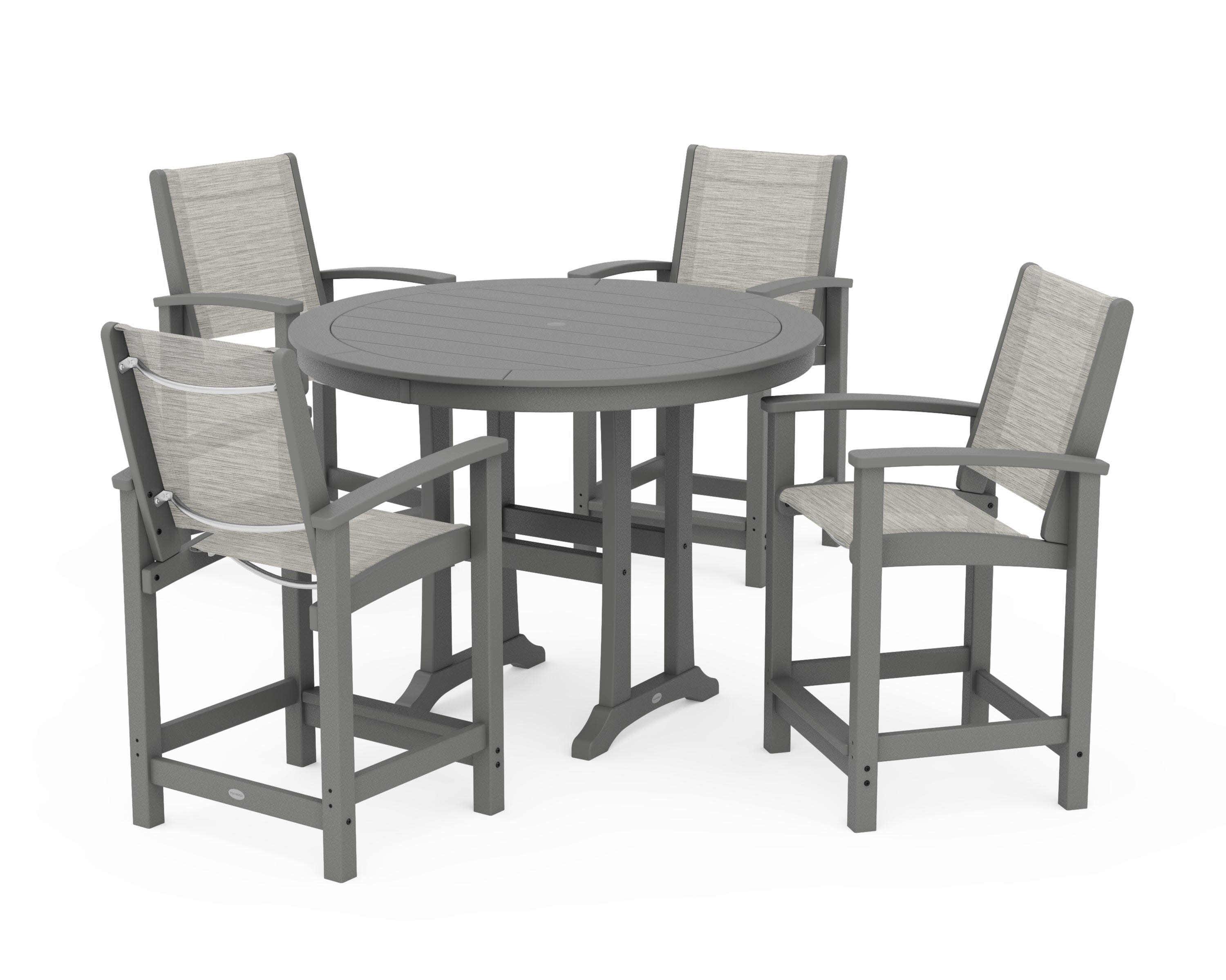 Coastal 5-Piece Counter Set in Slate Grey / Birch Sling