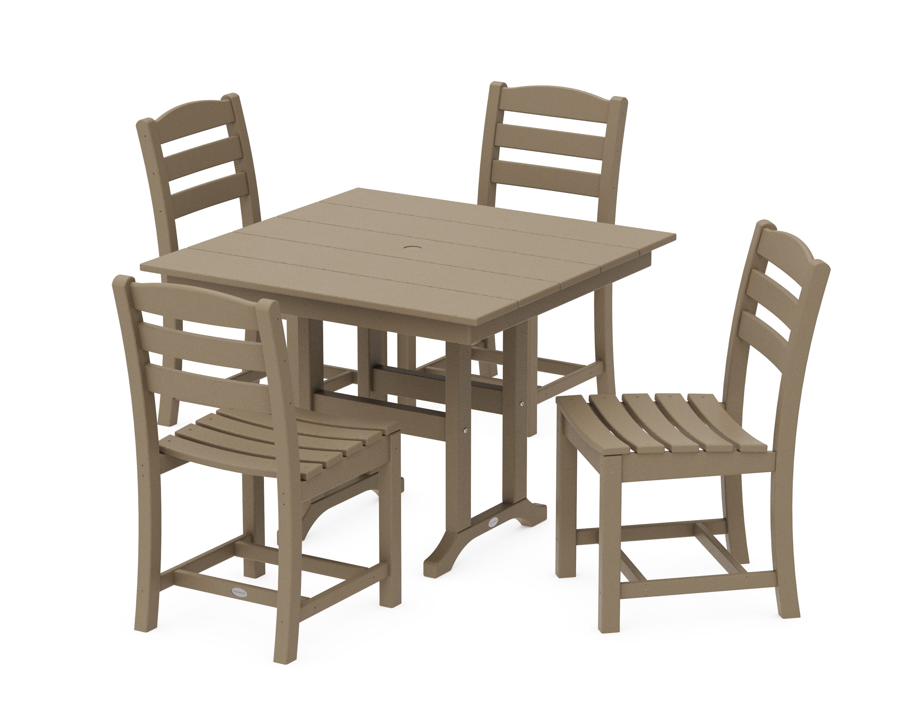 La Casa Caf Side Chair 5-Piece Farmhouse Dining Set in Vintage Sahara