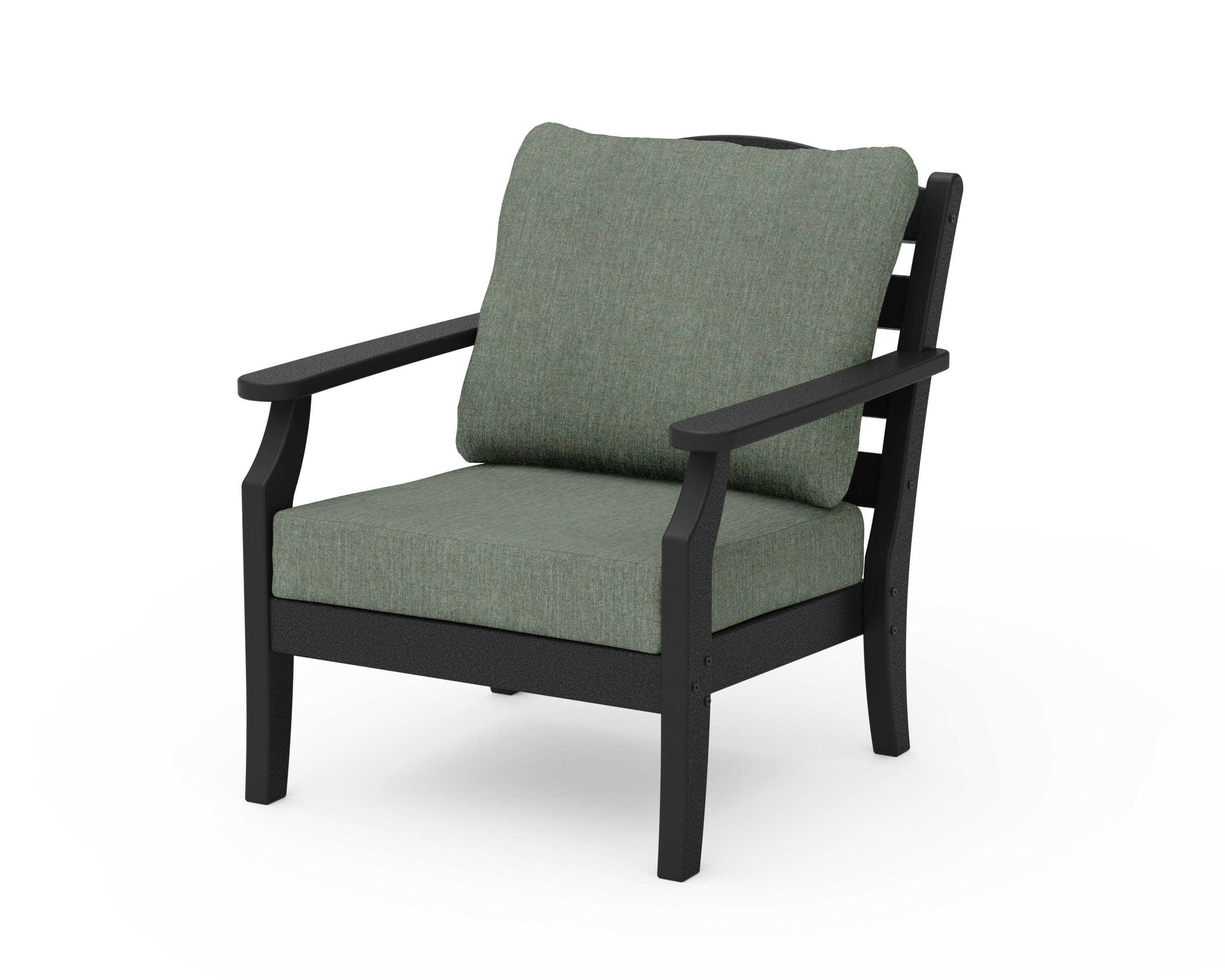 Savannah Deep Seating Chair in Black / Cast Sage