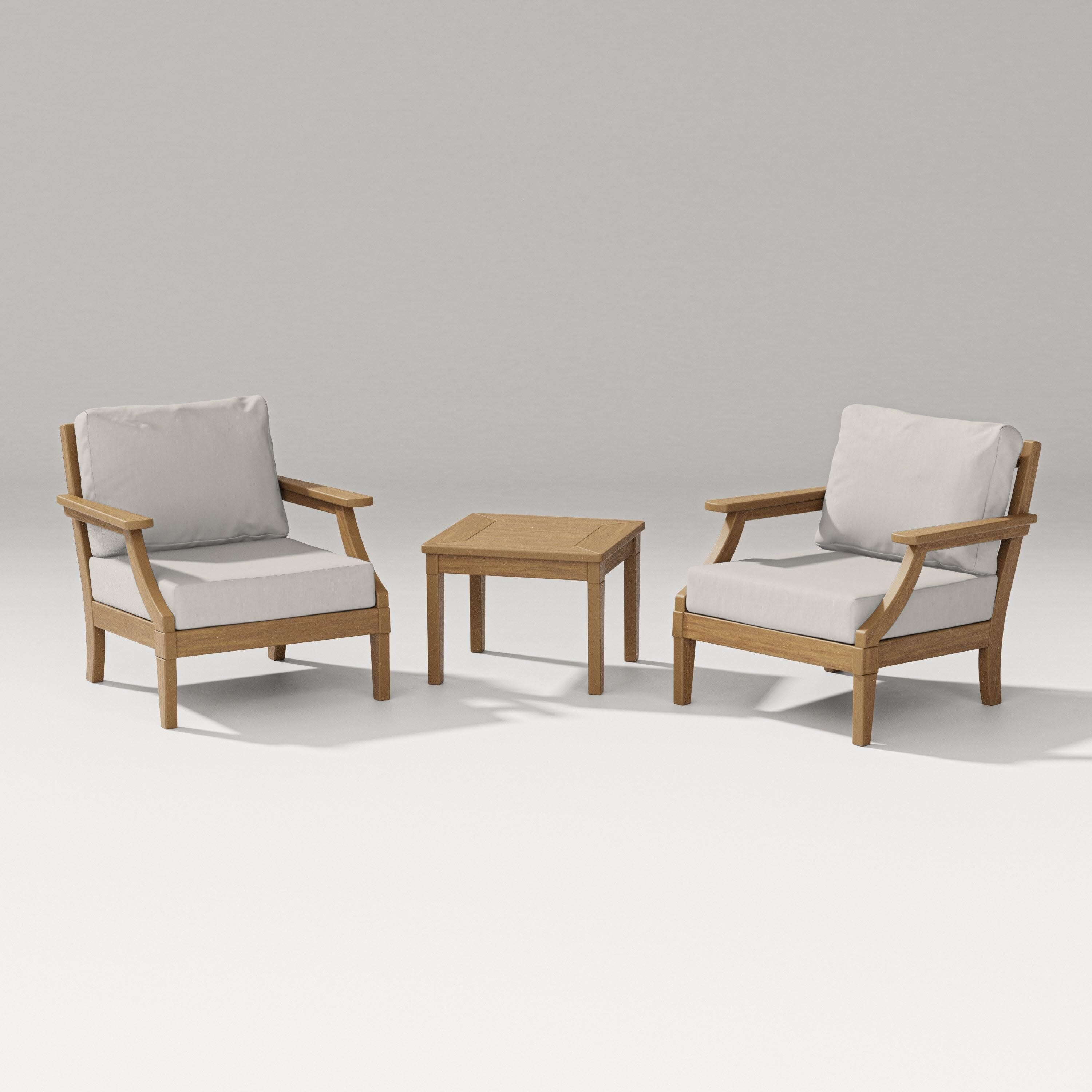 Estate 3-Piece Lounge Chair Set in Natural / Cast Ash
