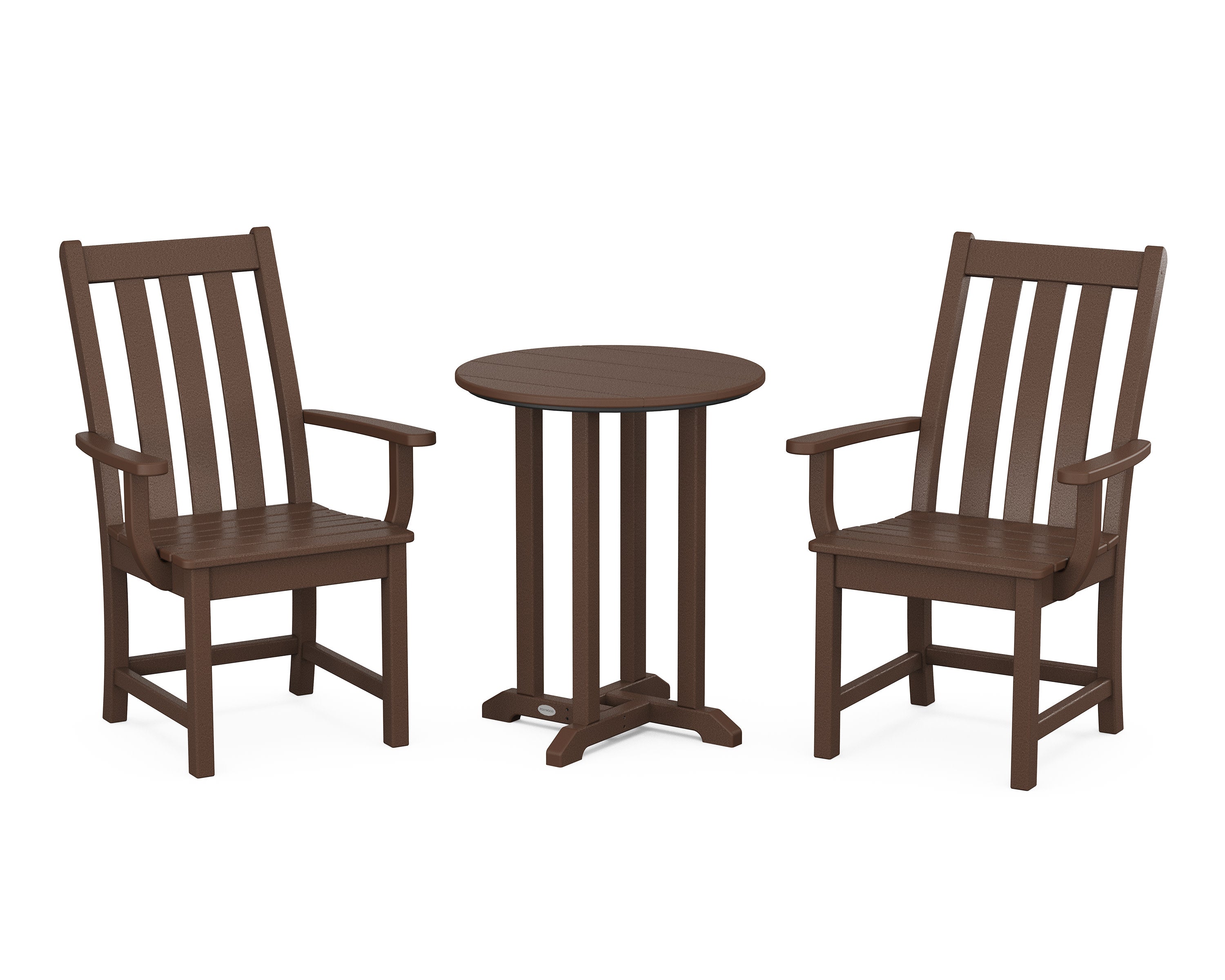 Vineyard 3-Piece Round Bistro Dining Set in Mahogany