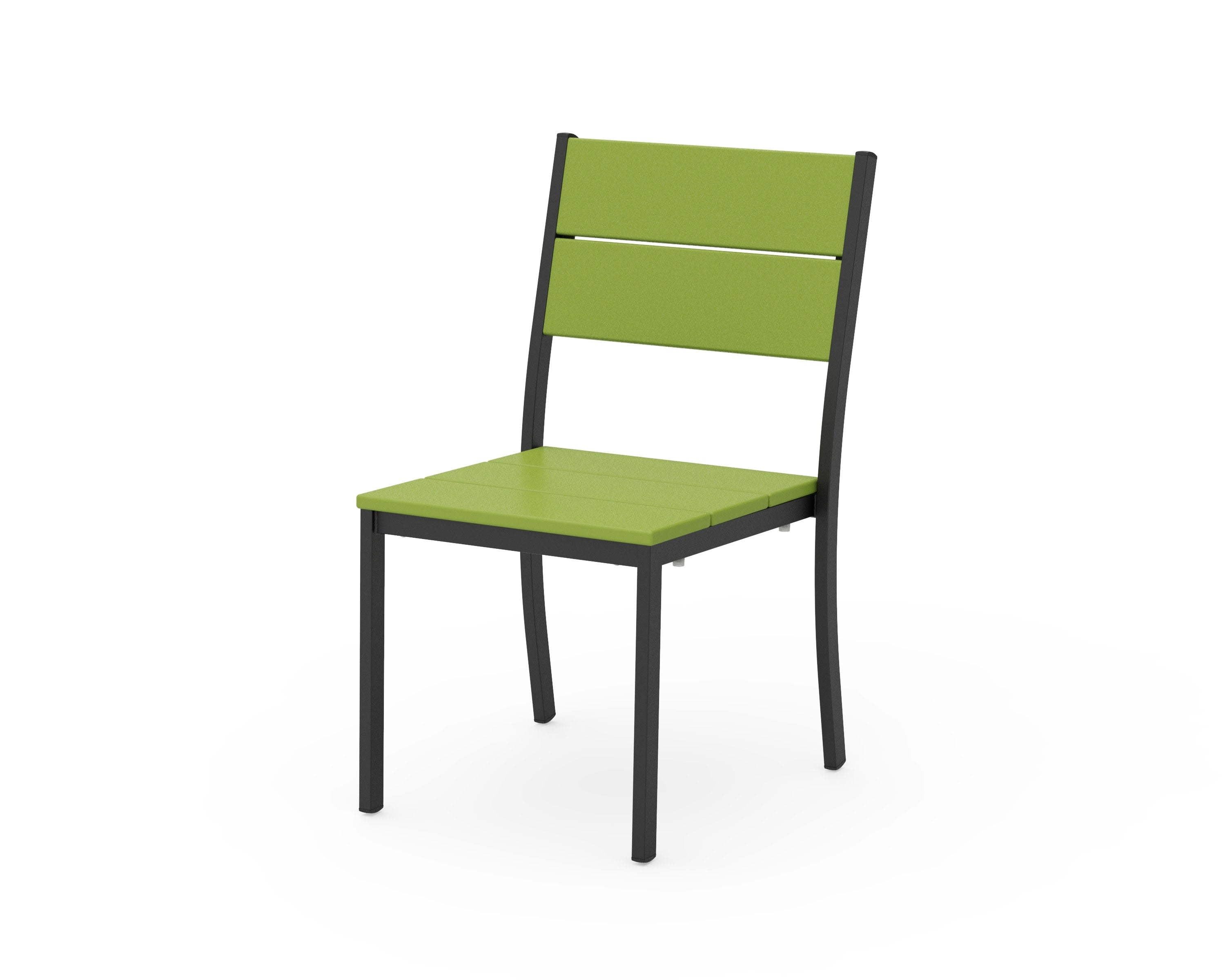 Main Street Stacking Dining Side Chair in Black / Lime