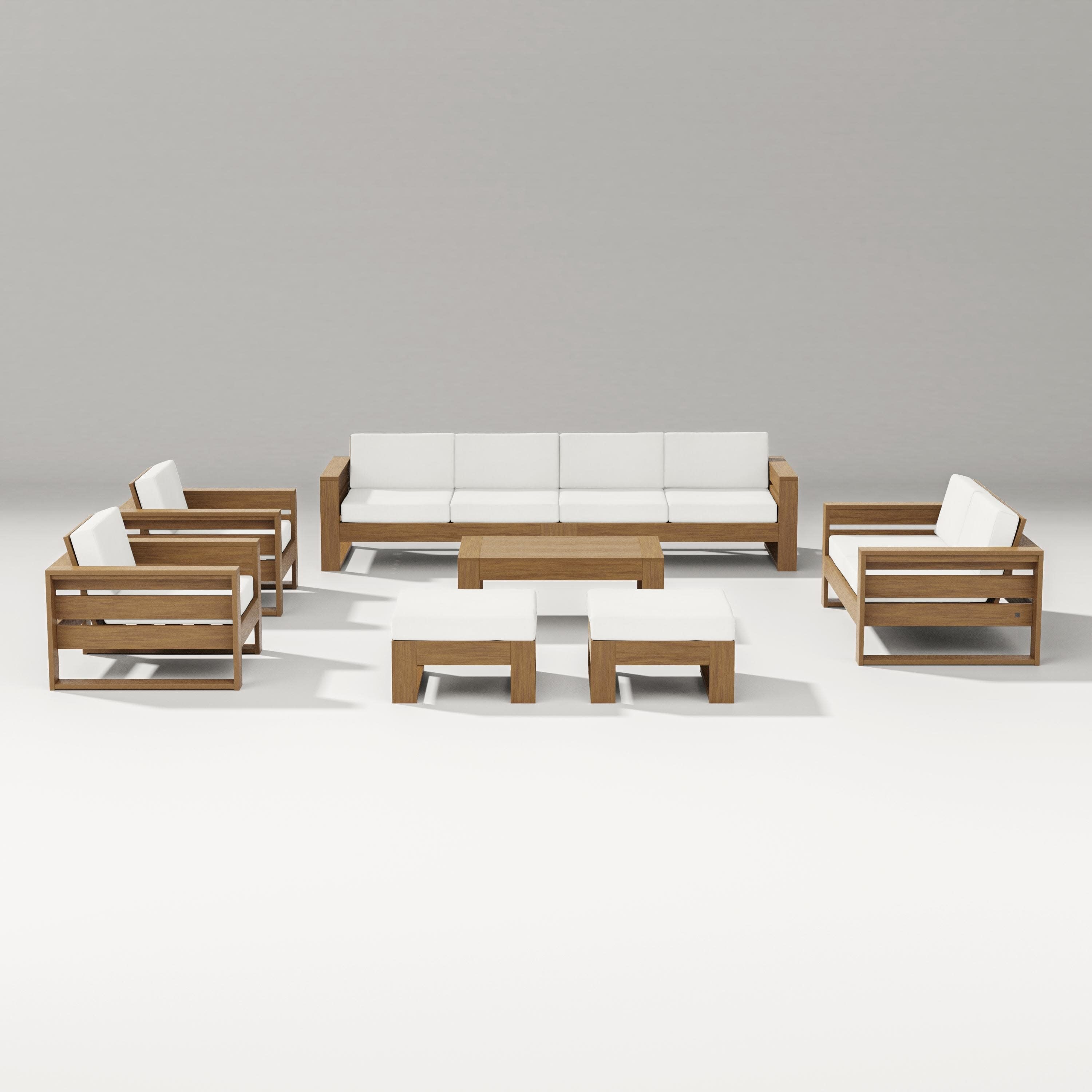 Latitude 8-Piece Lounge Sofa Set in Natural / Natural Linen