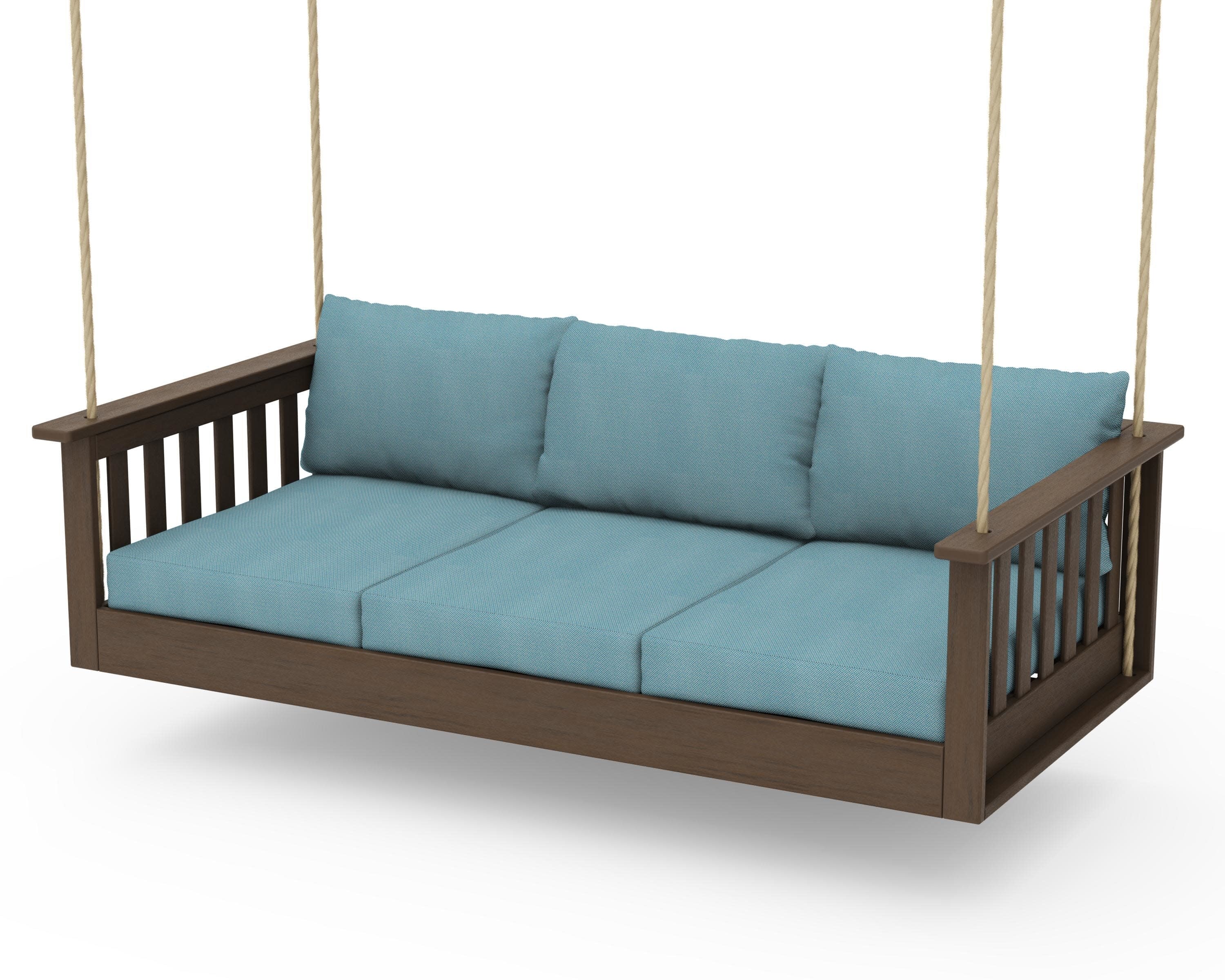 Vineyard Daybed Swing in Kona / Lattice Sky Blue