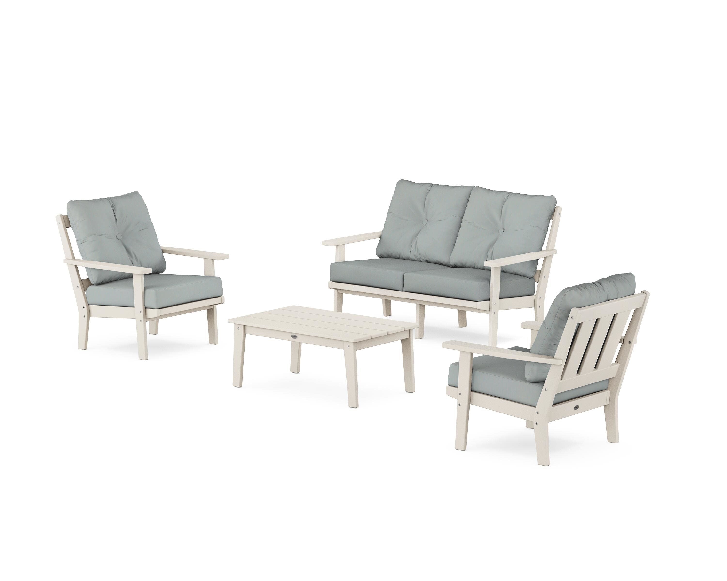 Oxford 4-Piece Deep Seating Set with Loveseat in Sand / Spa