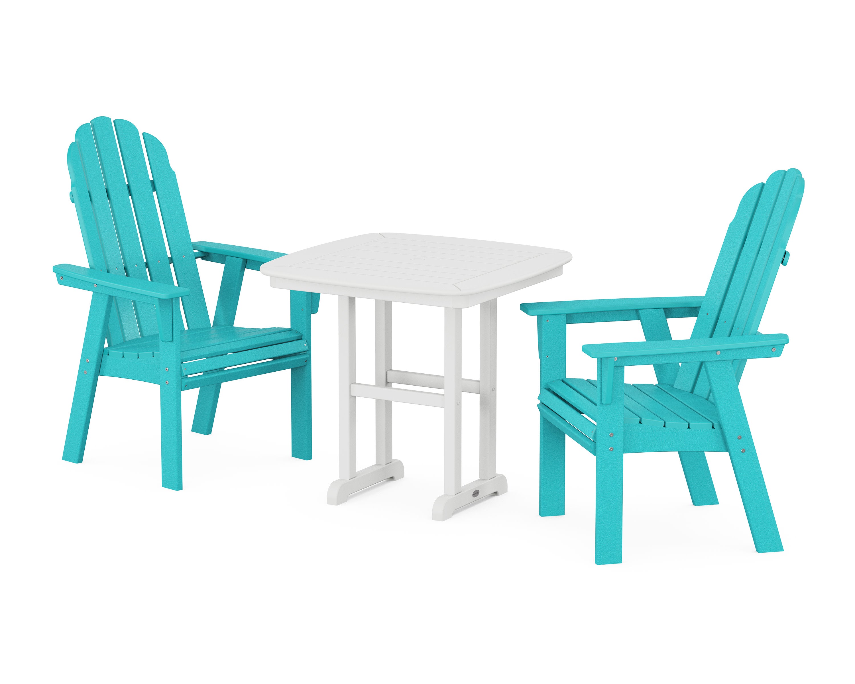 Vineyard Adirondack 3-Piece Dining Set in Aruba / White