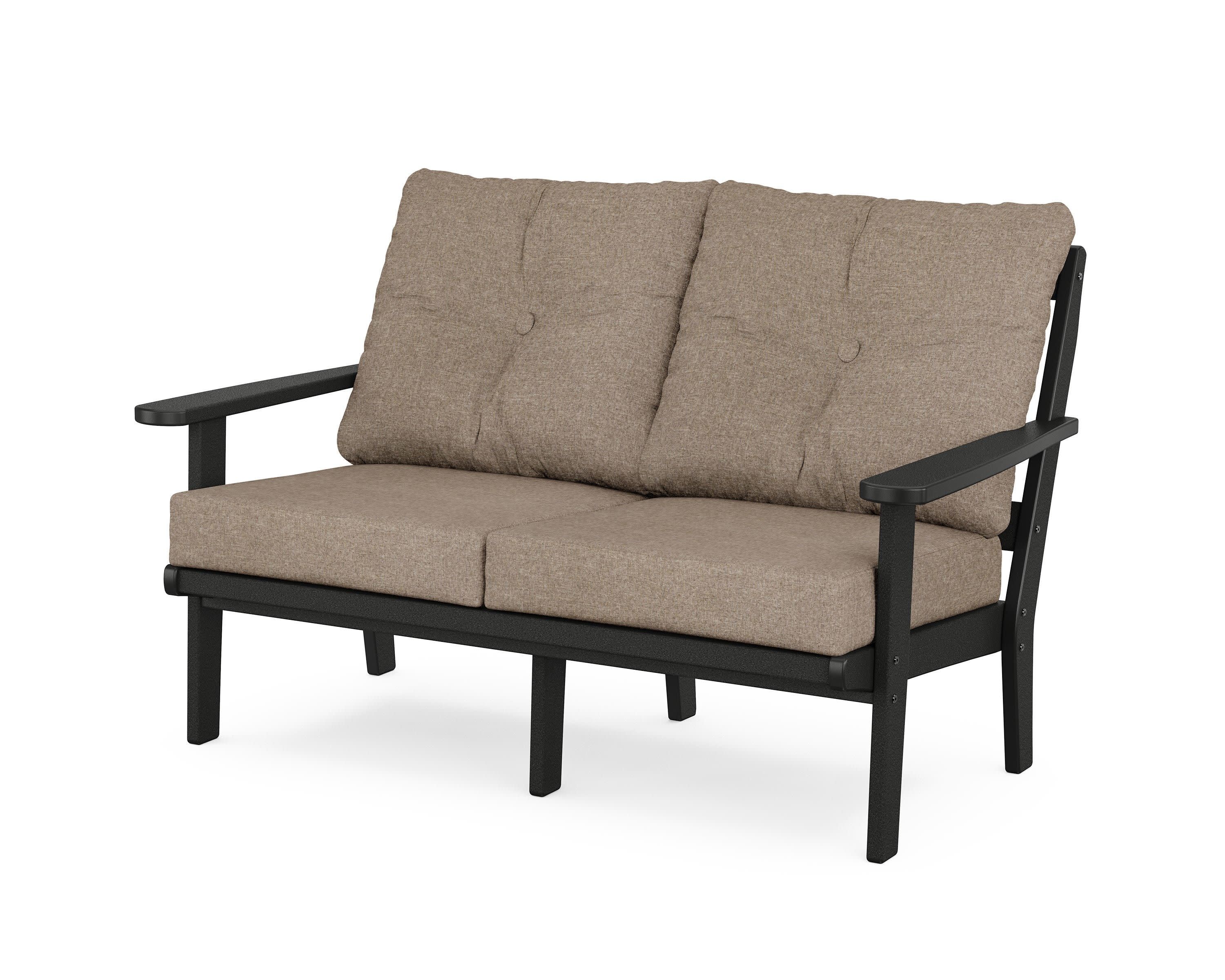 Mission Deep SeatingLoveseat in Black / Spiced Burlap