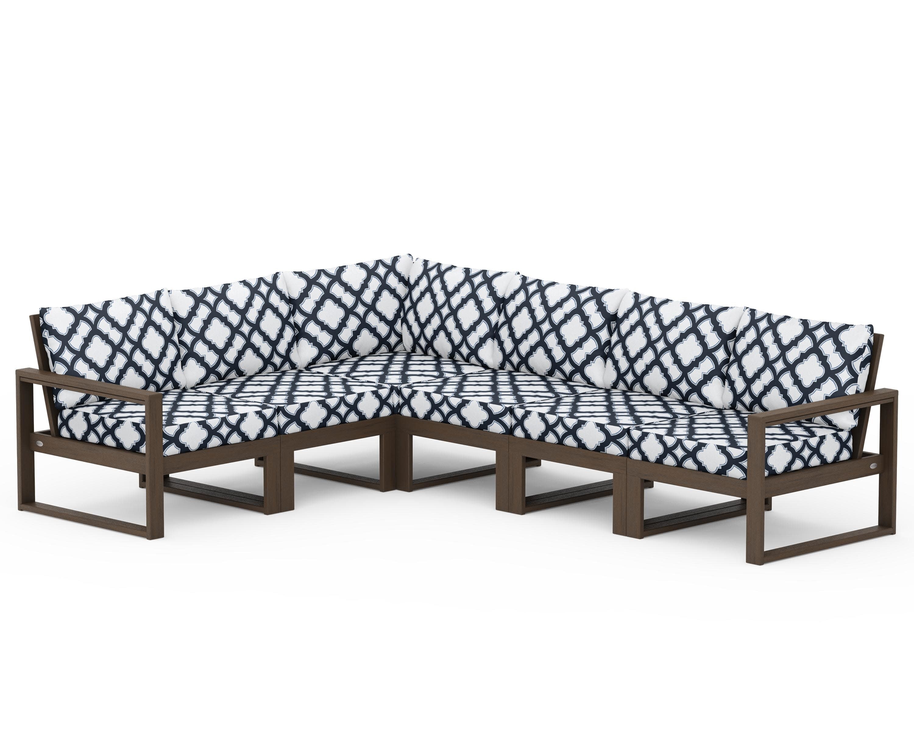 EDGE 6-Piece Modular Deep Seating Set in Kona / Trellis Marine Indigo