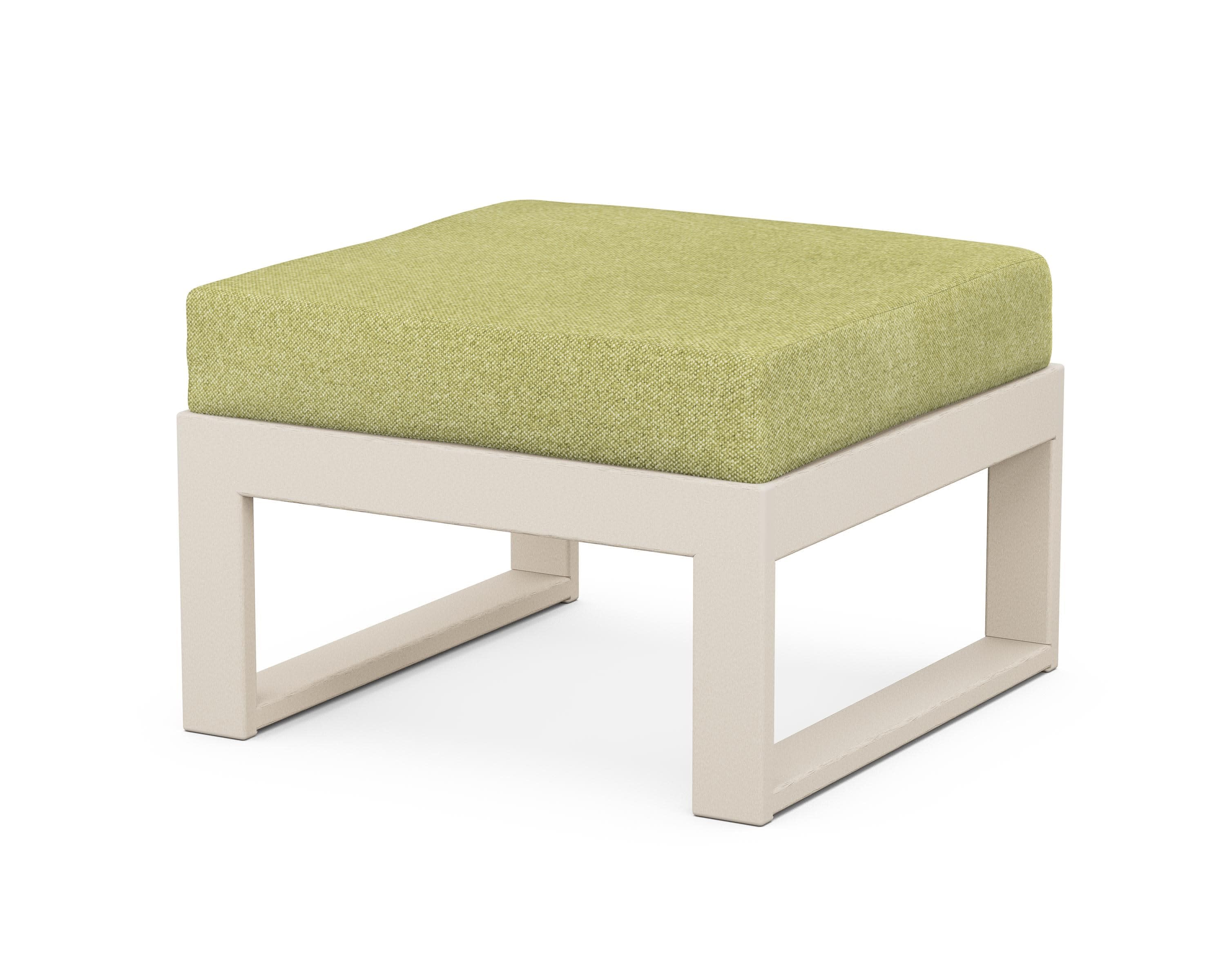 Modular Ottoman - Modern in Sand / Chartreuse Boucle