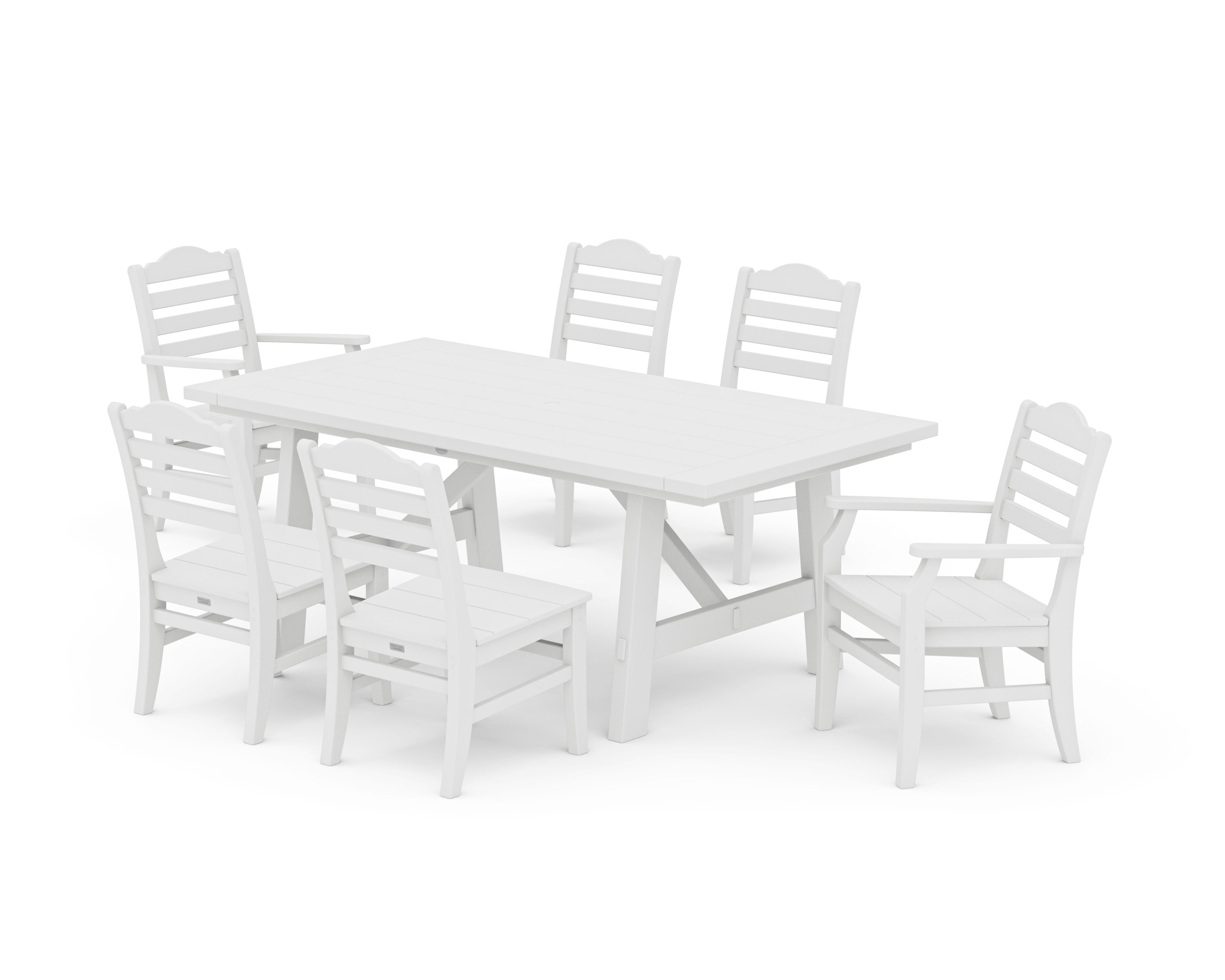 Savannah 7-Piece Rustic Farmhouse Dining Set in White