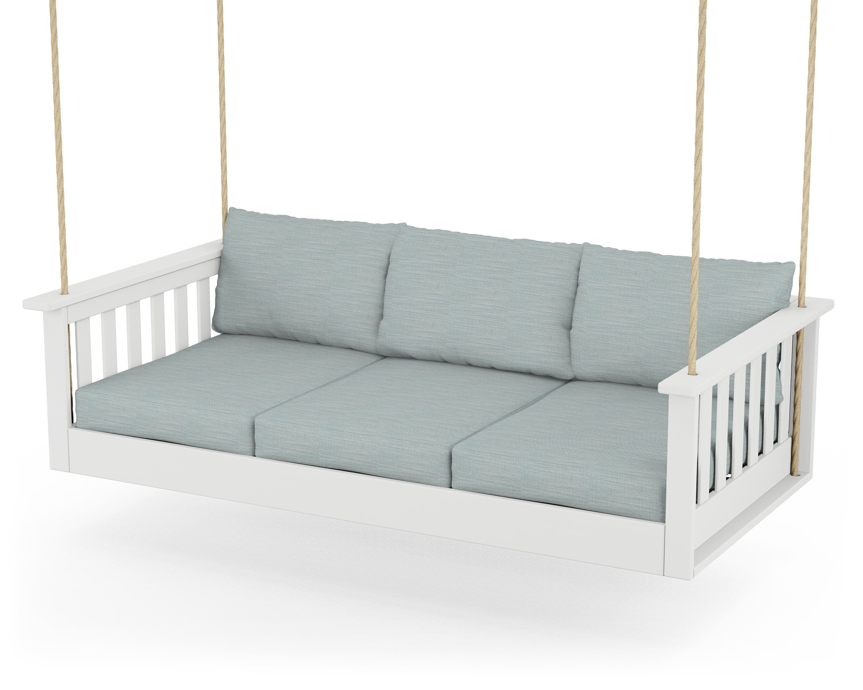 Vineyard Daybed Swing in White / Soothe Mist