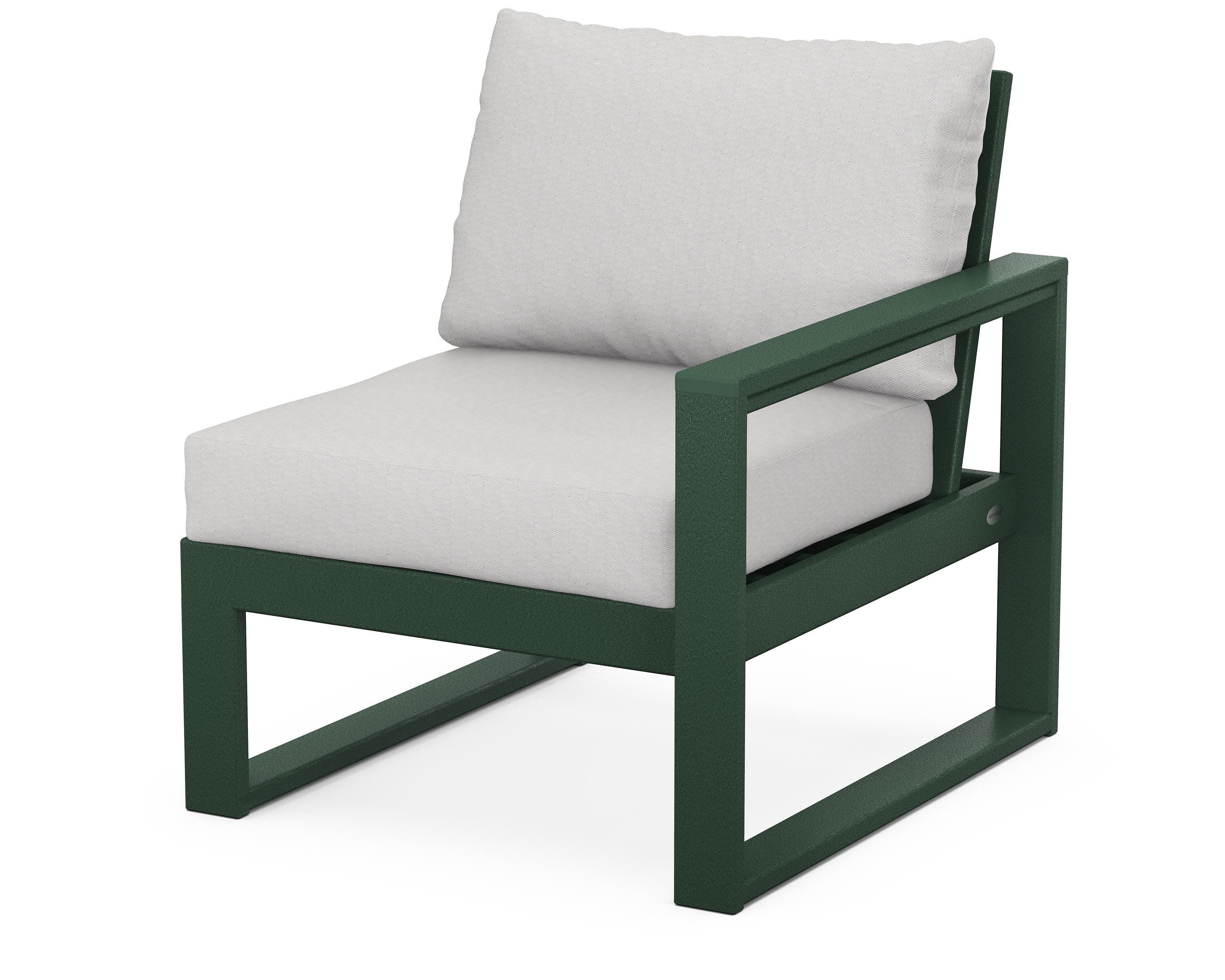 EDGE Modular Right Arm Chair in Green / Diamond in the Rough