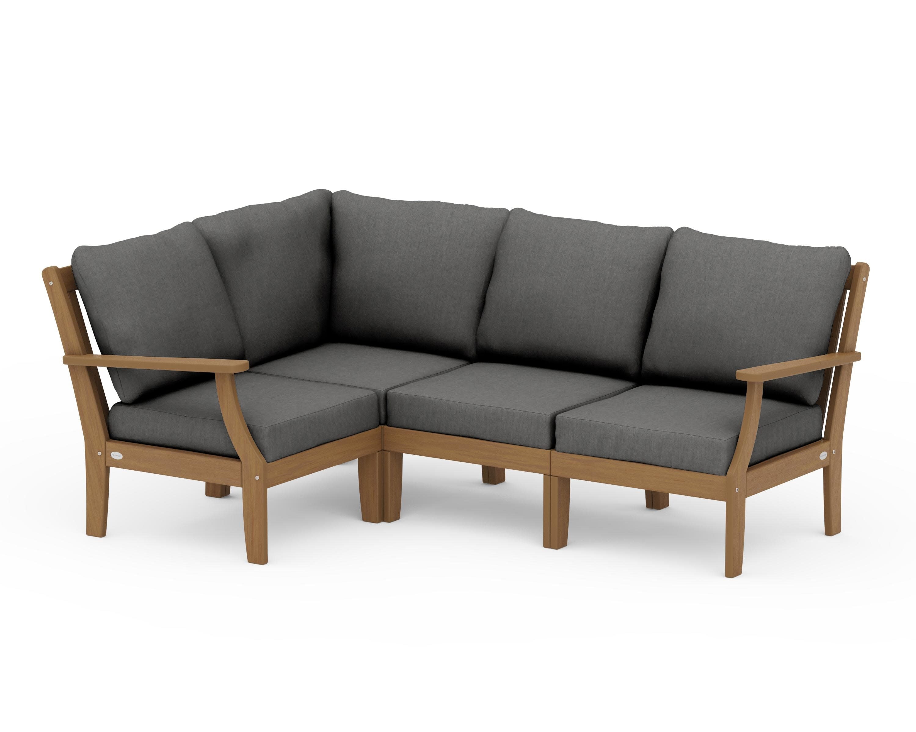Braxton Modular 4-Piece Deep Seating Set in Natural / Spectrum Carbon