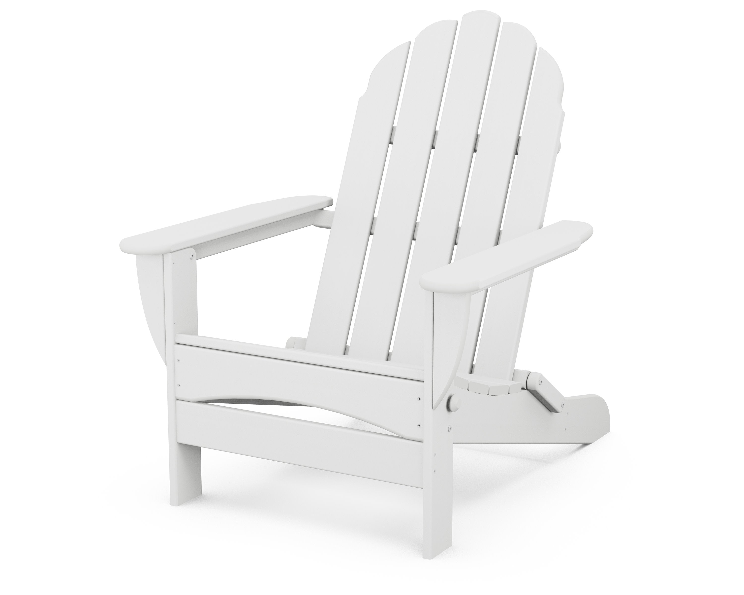 Classic Oversized Folding Adirondack Chair in White