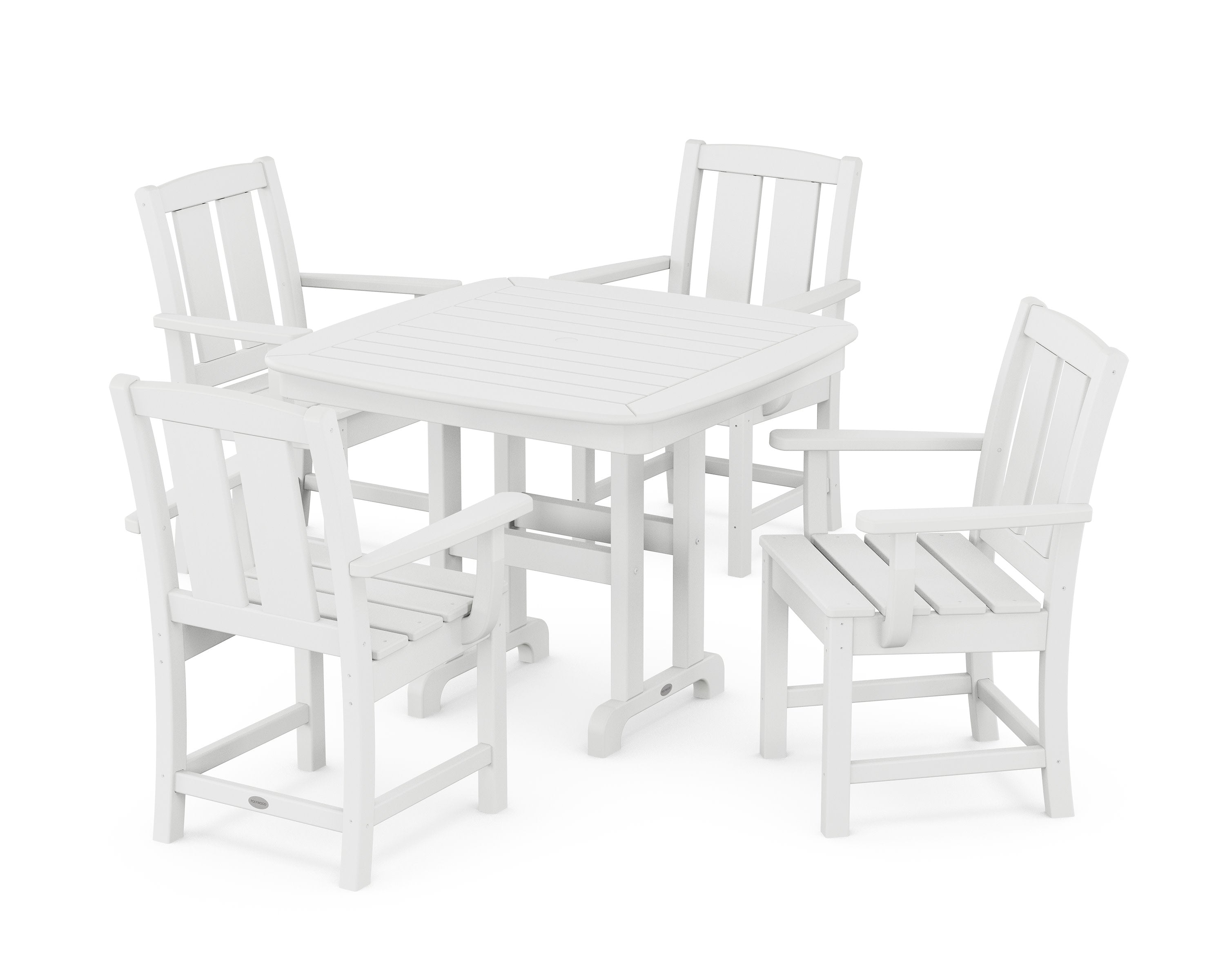 Mission 5-Piece Dining Set in White