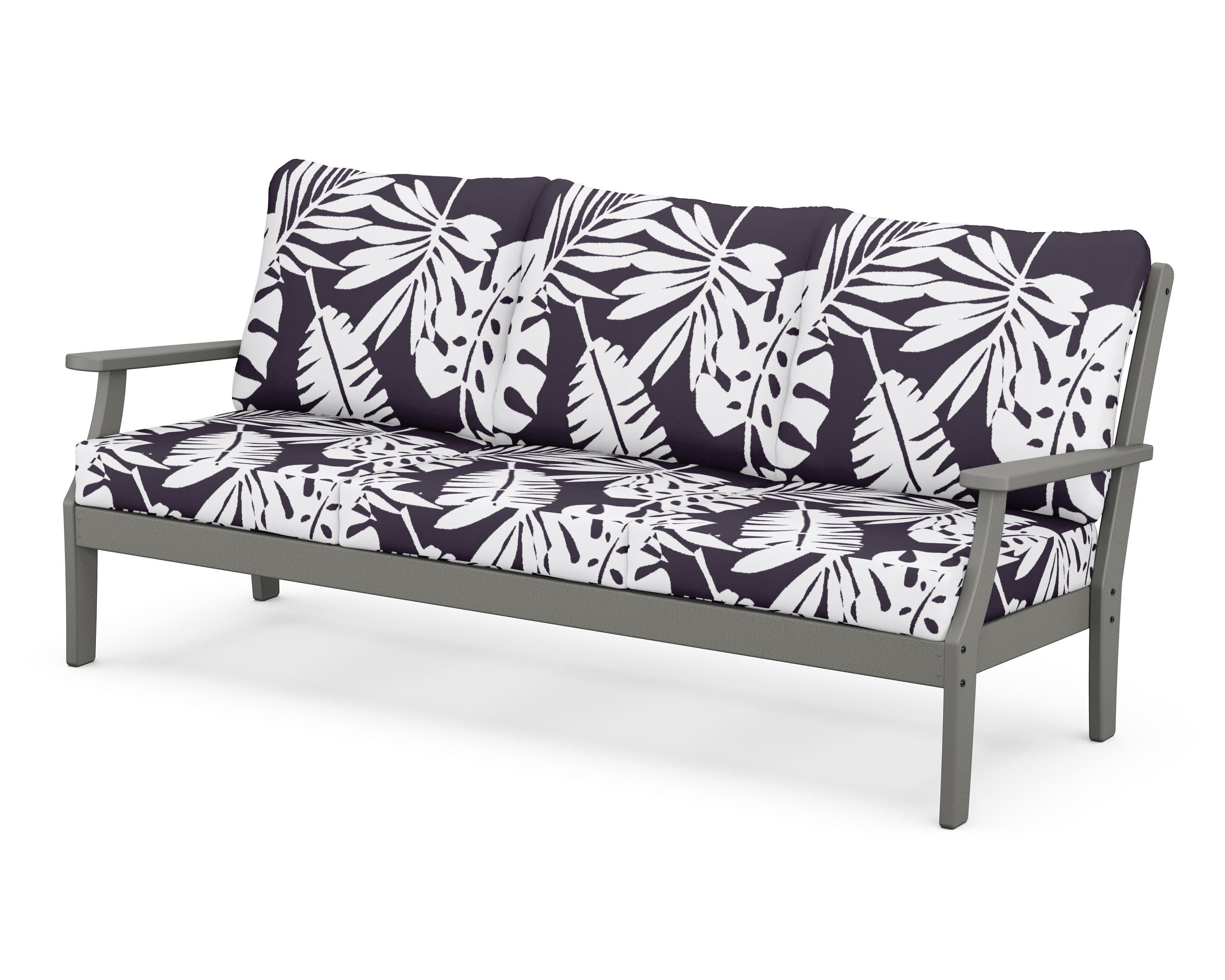 Braxton Deep Seating Sofa in Slate Grey / Leaf Navy