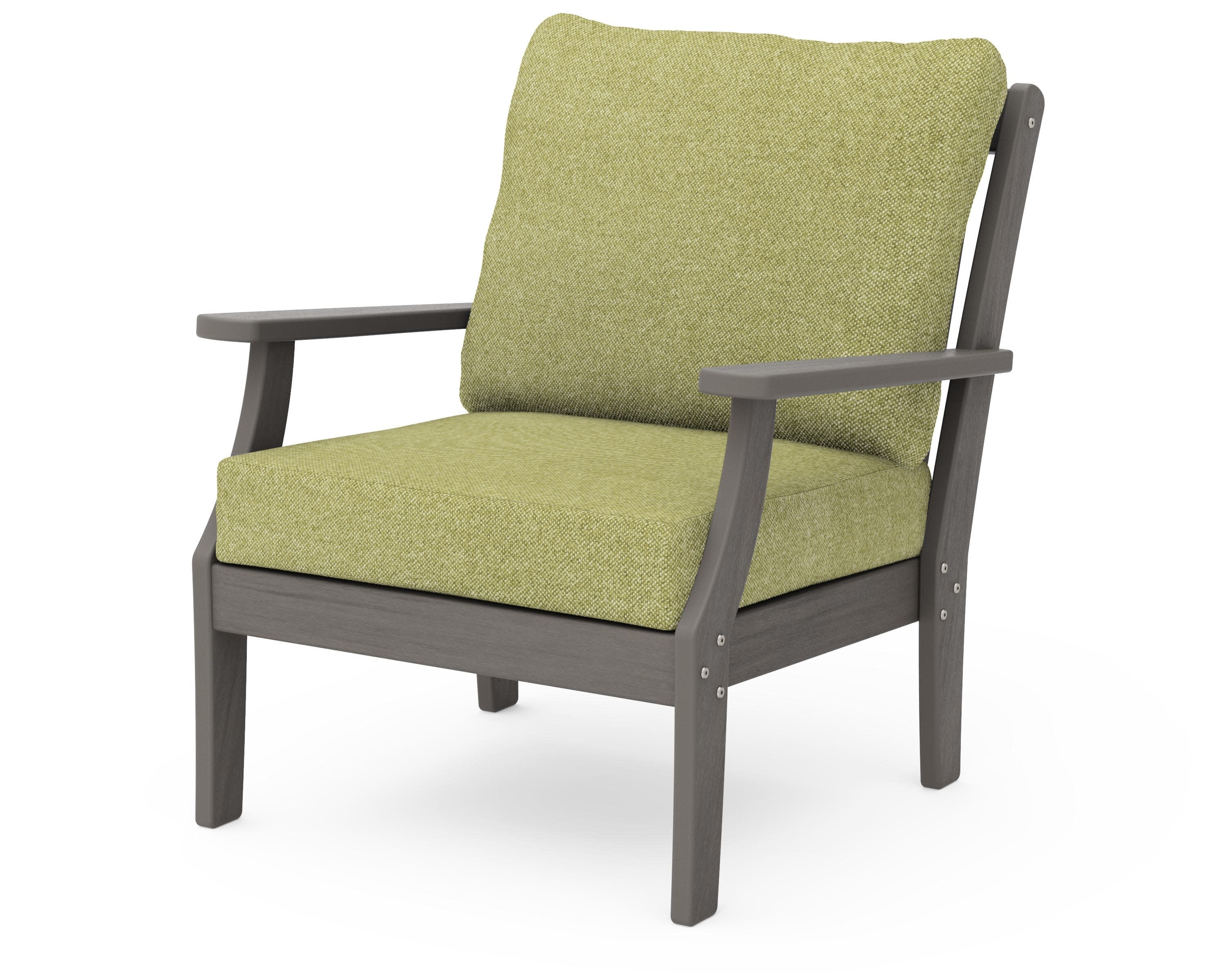 Braxton Deep Seating Chair in Driftwood / Chartreuse Boucle